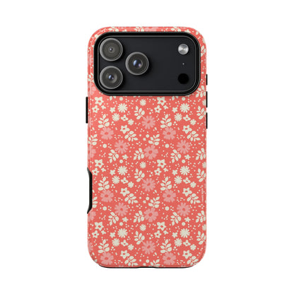 Petaline Floral Daisy Coral iPhone Tough Case