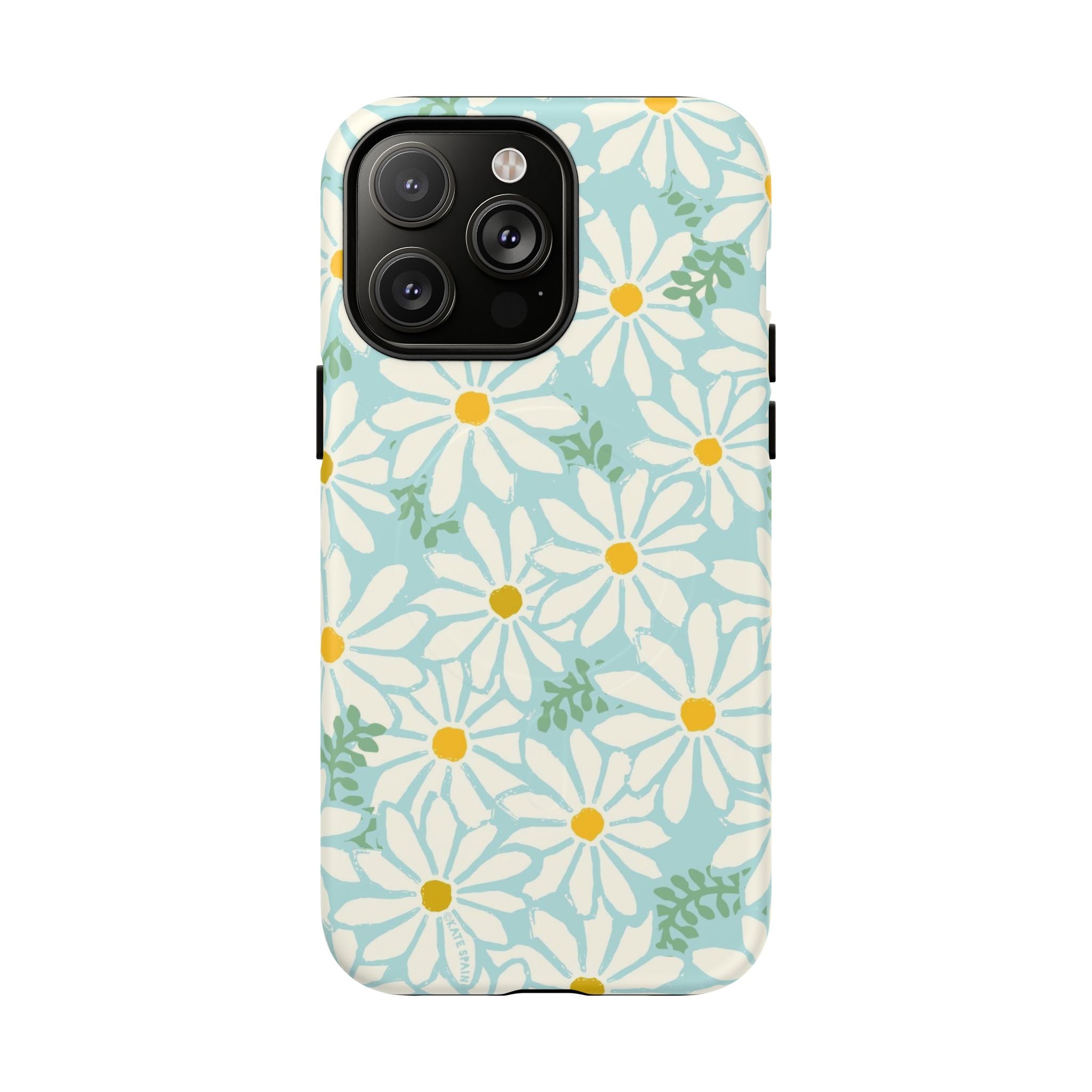 Daisies MagSafe iPhone 14 Pro Max Case – Matte | mint, white, yellow botanical daisy floral print