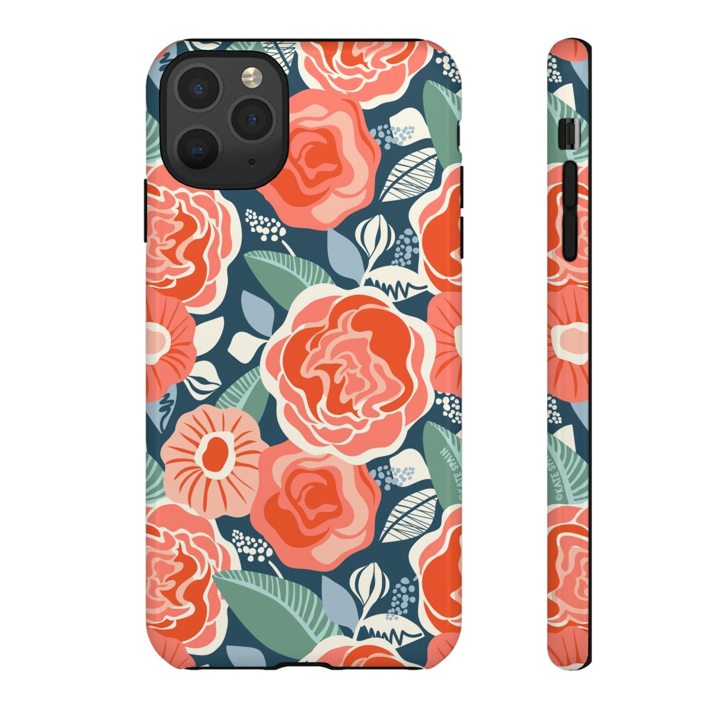 Tea Rose Navy iPhone Tough Case