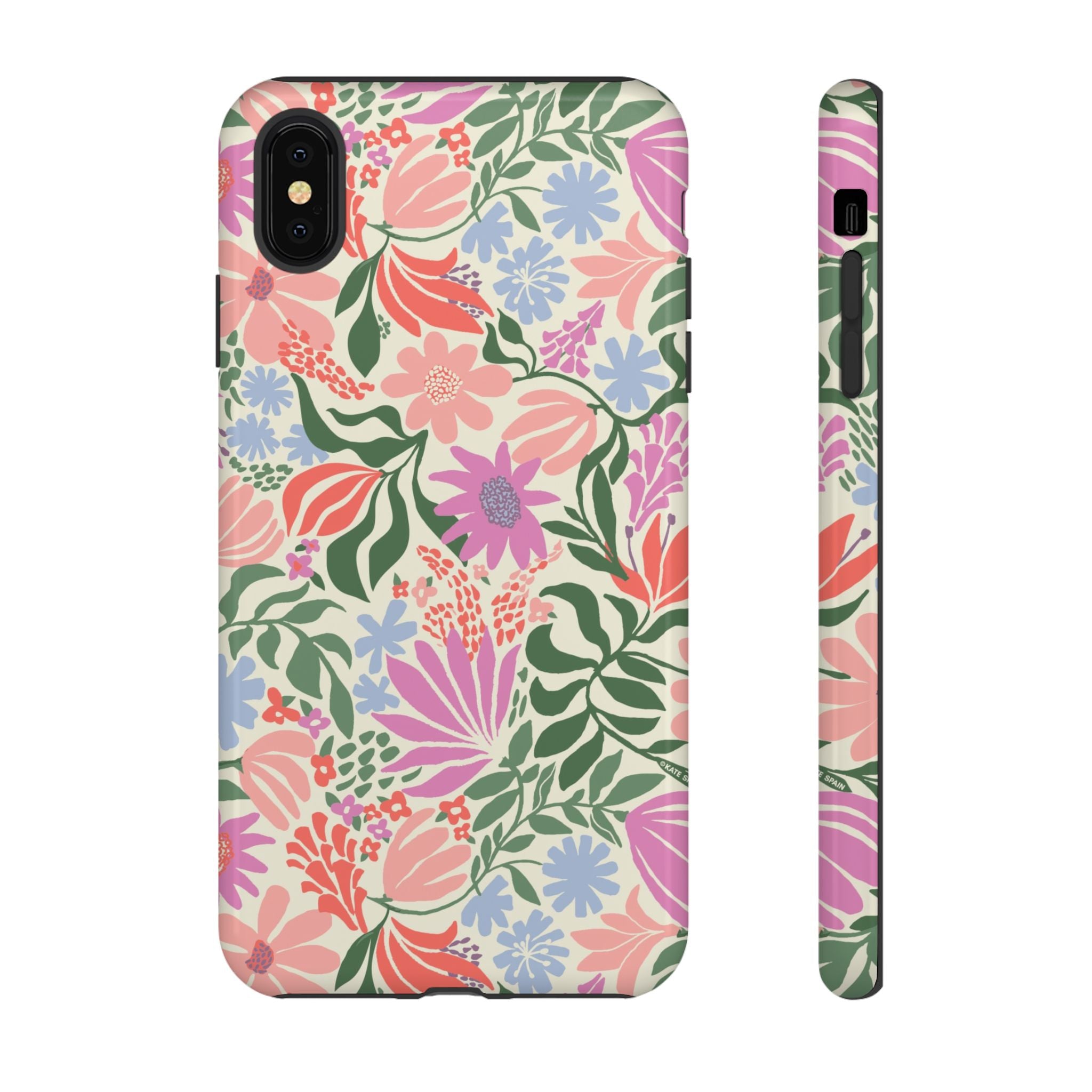 Botanica Pastel Tough iPhone XS Max Case – Glossy | blush, lavender, sage pastel botanical wildflower print