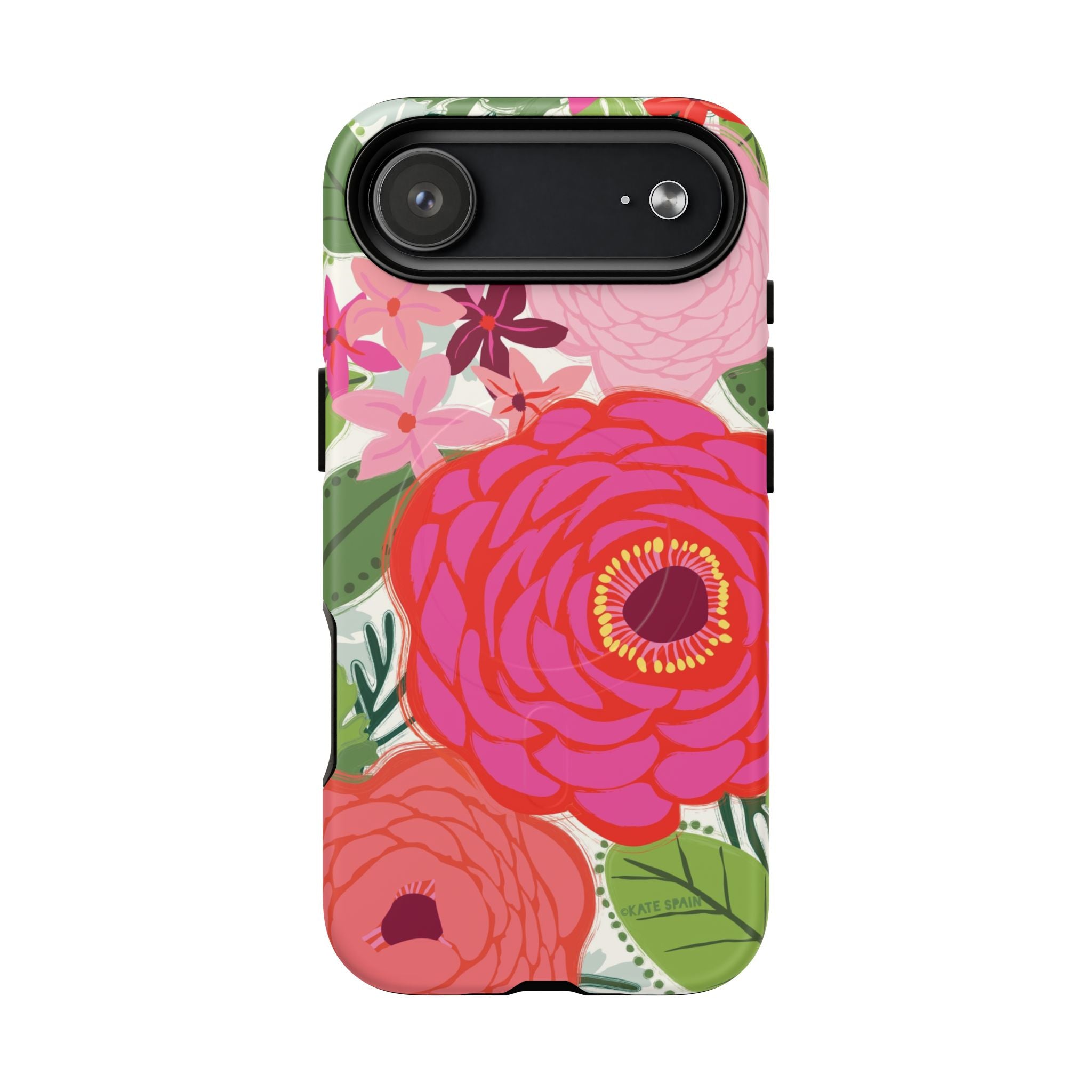Bloomerie Fuchsia MagSafe iPhone 17 Air Case – Matte | cream, magenta, coral botanical peony floral print