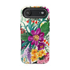 Posy Tough iPhone 17 Air Case – Glossy | cream, magenta, coral botanical floral print