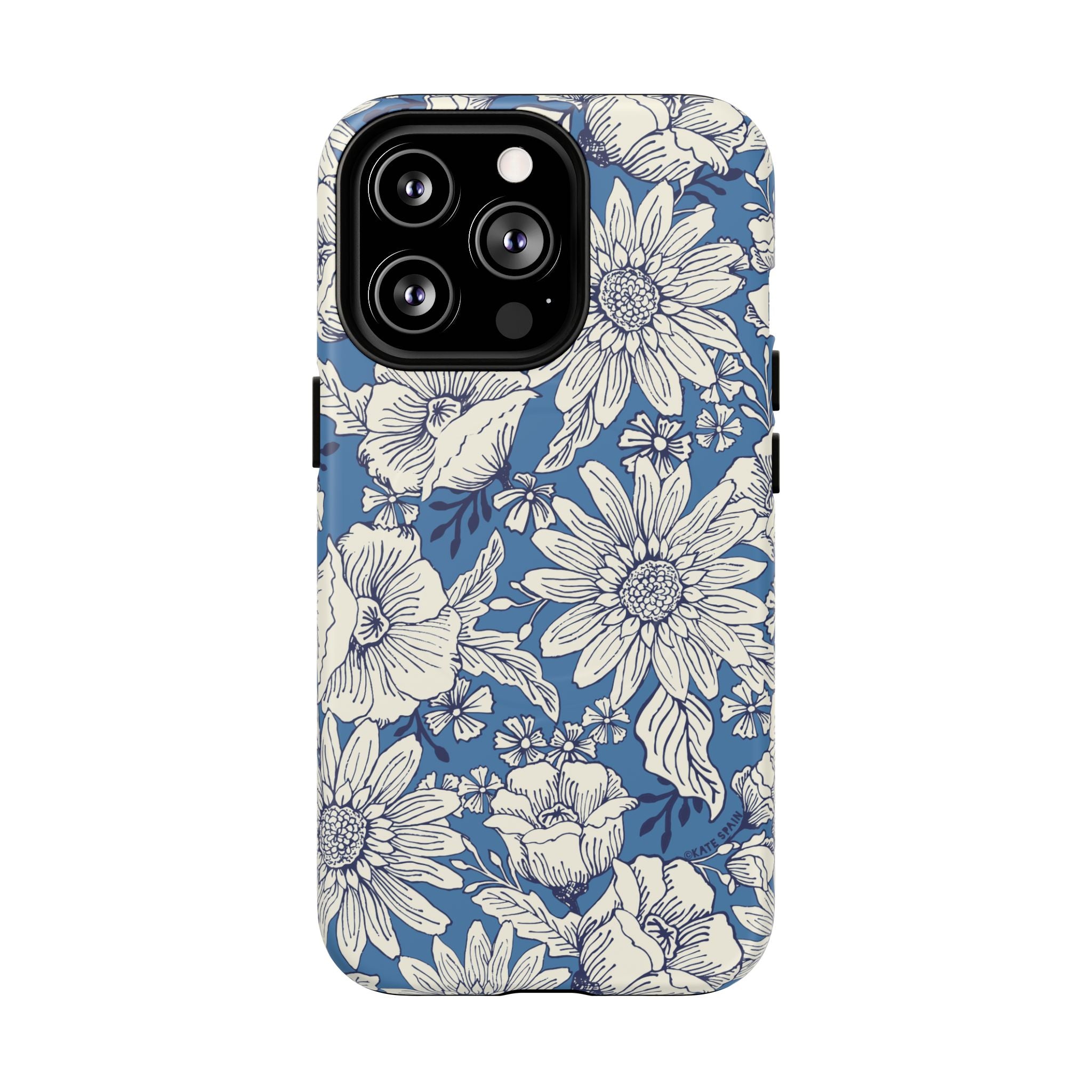 Jardin Blue MagSafe iPhone 13 Pro Case – Matte | blue and cream botanical garden print