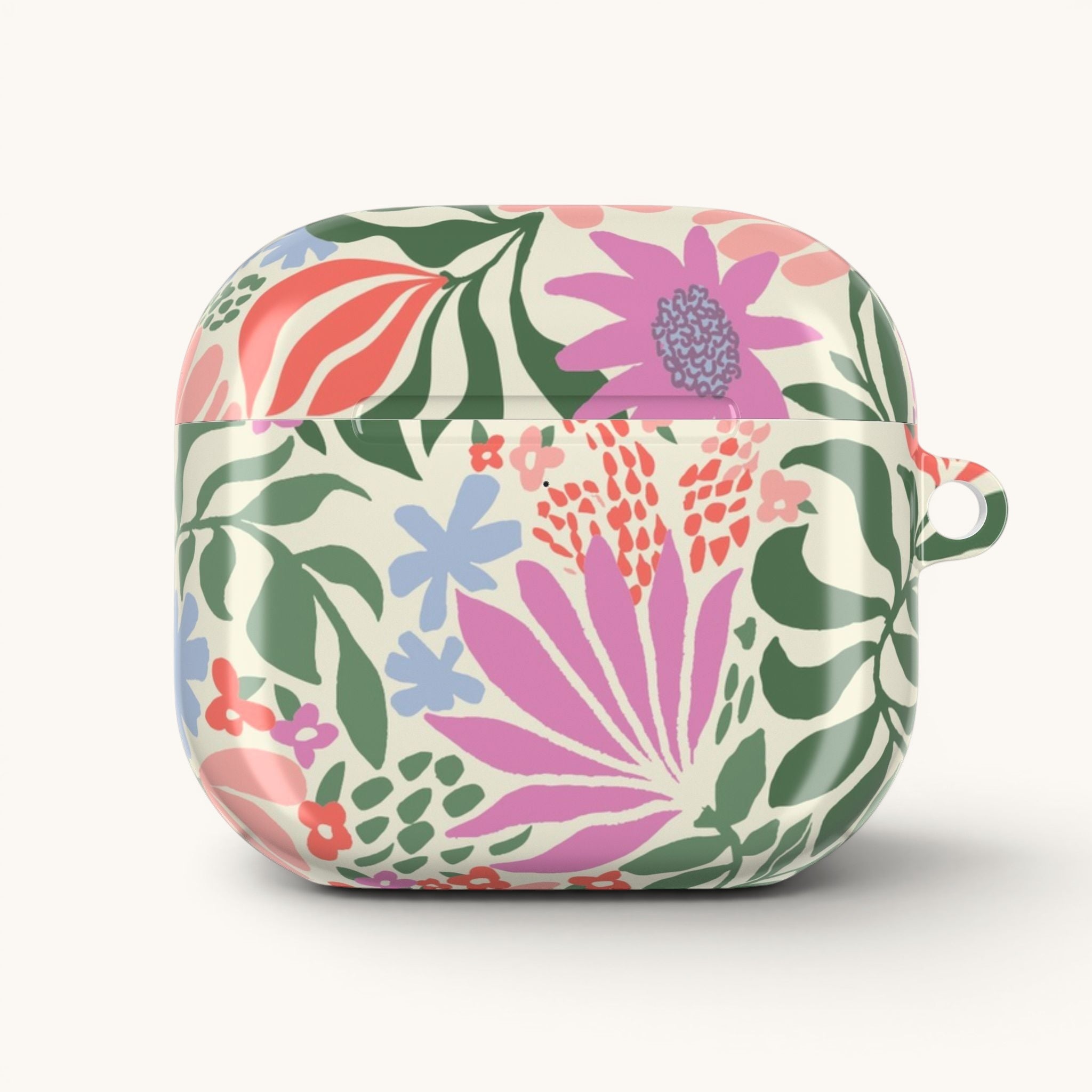 Floral patterned AirPods case on a white background