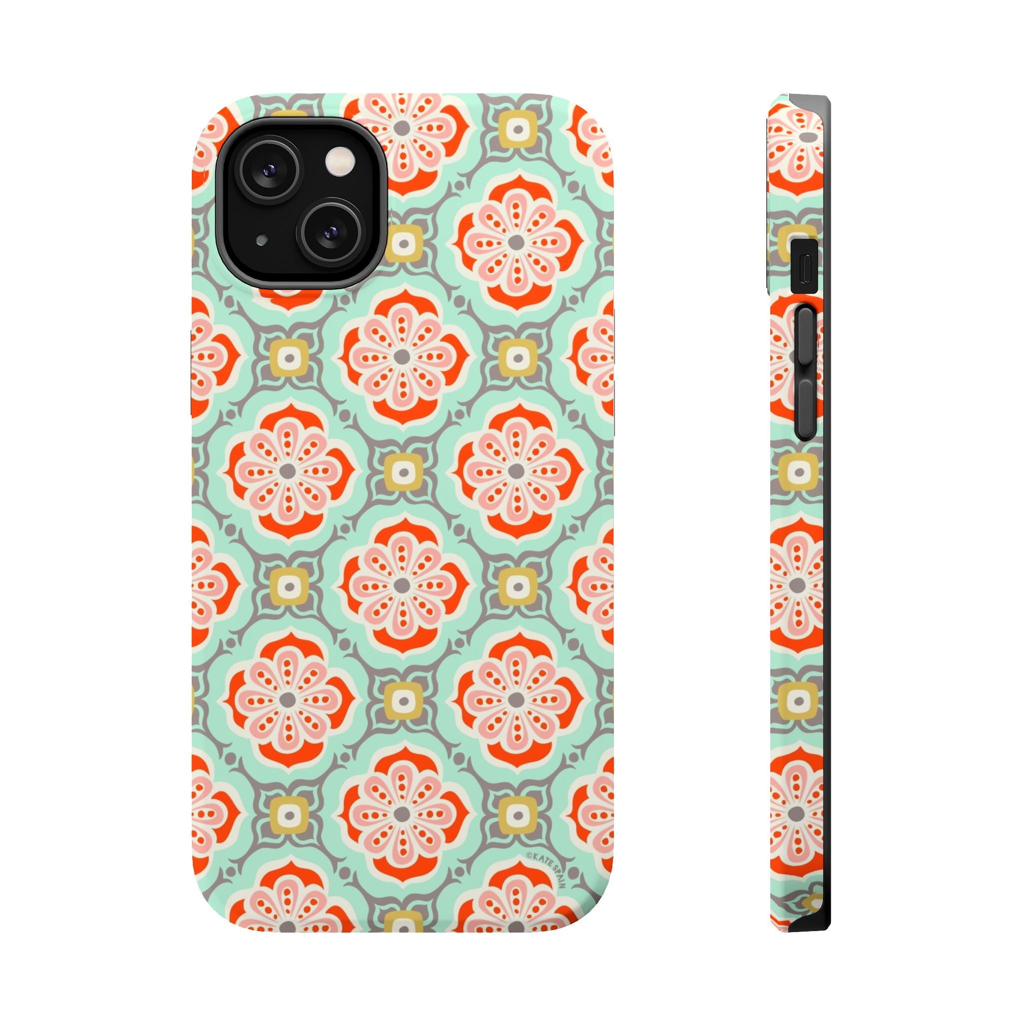 iPhone 14 Plus magnetic case with Alhambra geometric pattern - protective matte cover