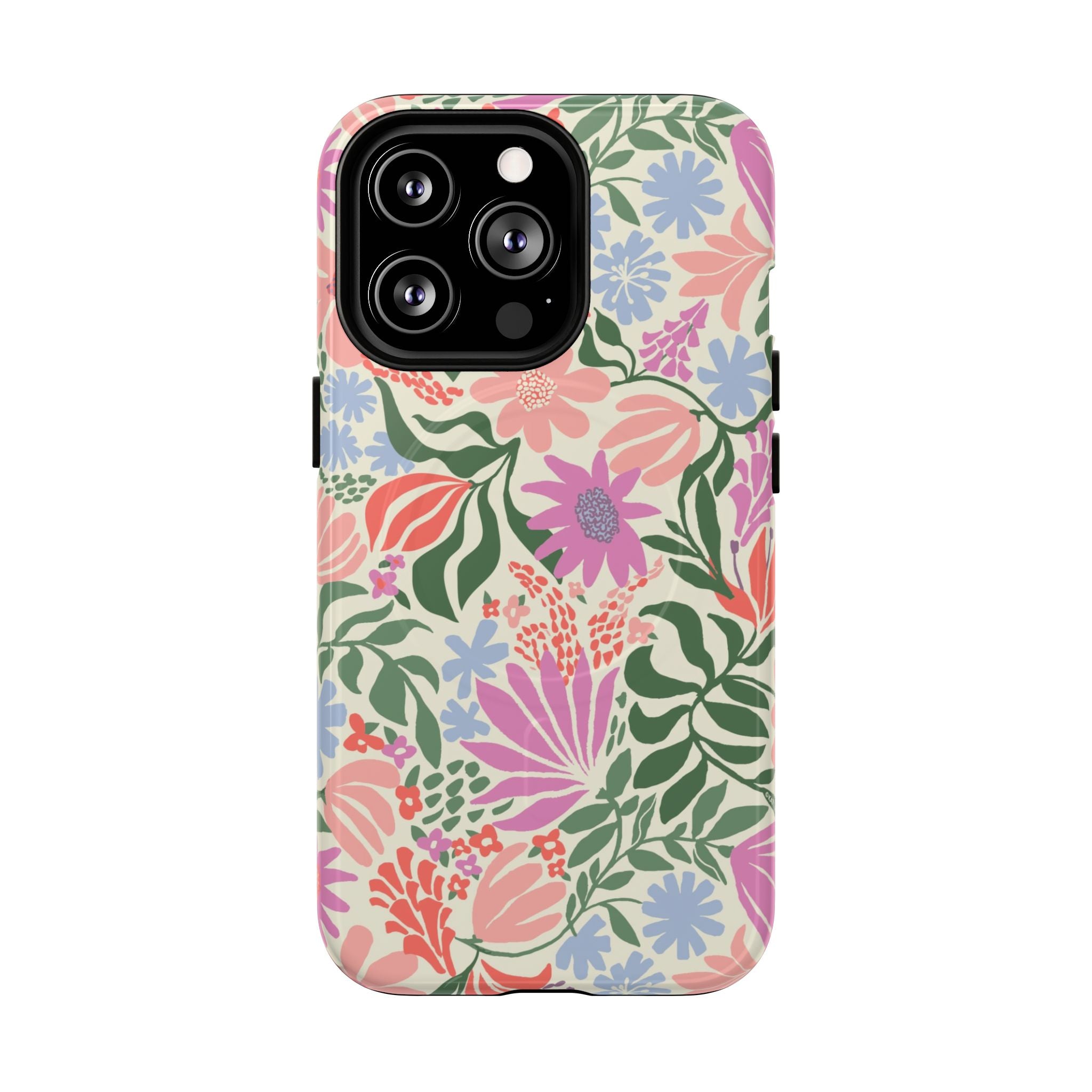 Botanica Pastel MagSafe iPhone 13 Pro Case – Glossy | blush, lavender, sage pastel botanical wildflower print