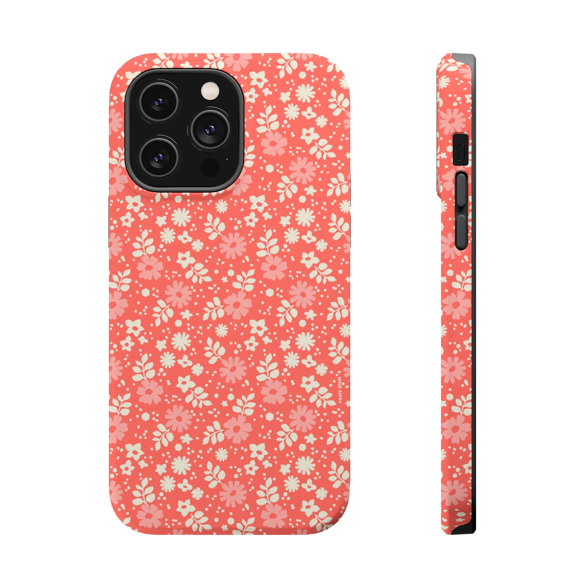 Petaline MagSafe iPhone 13 Case – Glossy | coral, cream, blush dainty ditsy daisy floral print