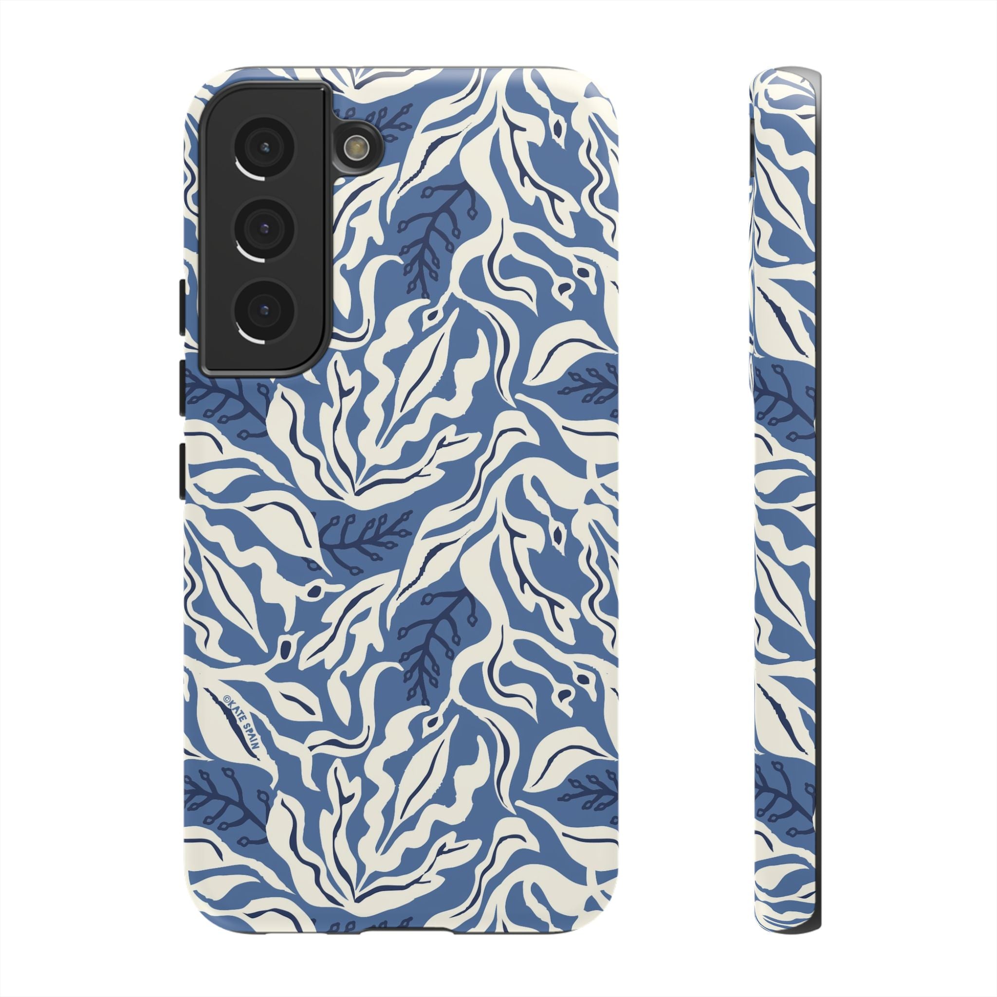 Luxury Ocean Tides Samsung Galaxy S22 Case – Matte | blue and white tidal bed ocean print