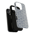Lily Navy iPhone 16 Pro Max Case – Glossy | dual-layer construction detail — tough botanical phone case by Kate Spain
