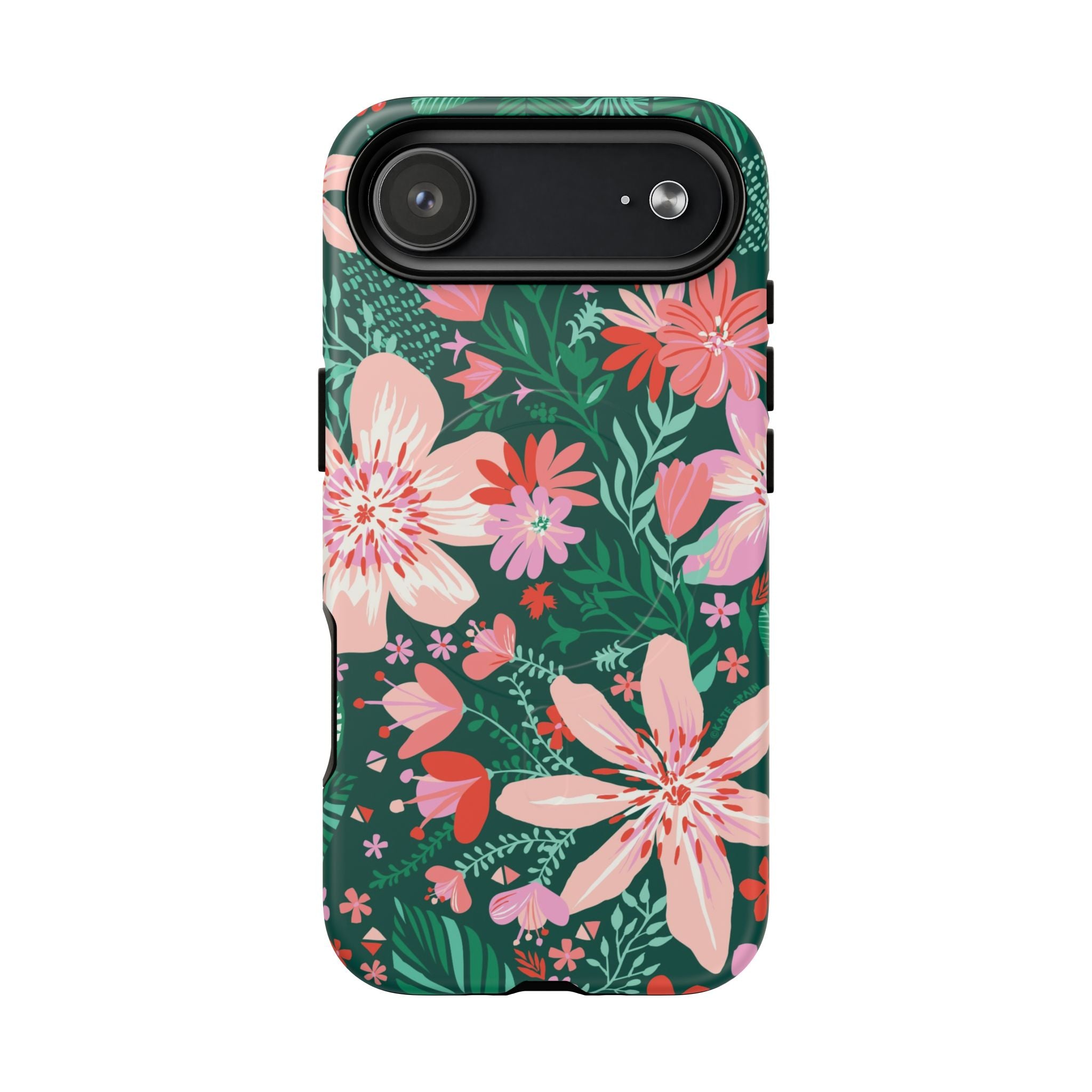 Bonaire MagSafe iPhone 17 Air Case – Matte | jade, pink, white tropical floral botanical print