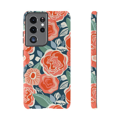 Tea Rose Navy Samsung Galaxy Tough Case