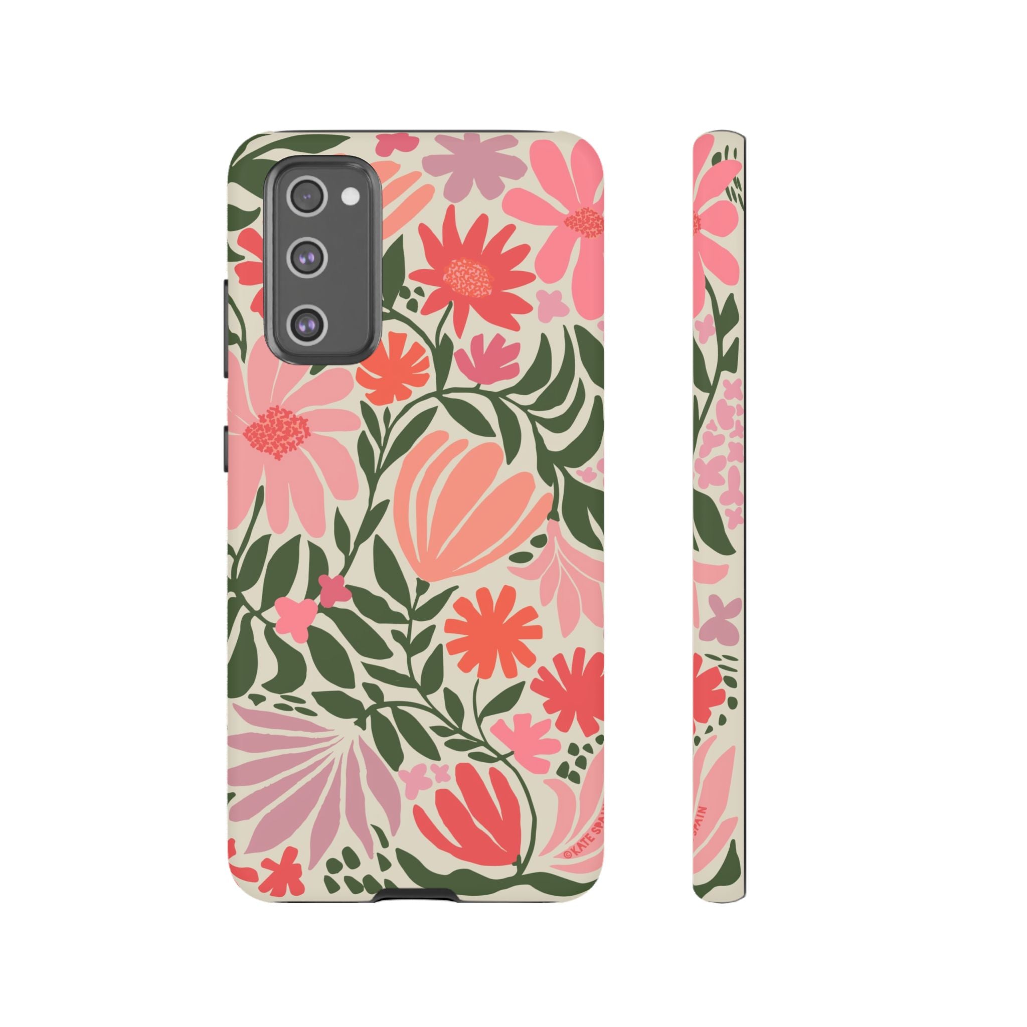 Luxury Botanica Samsung Galaxy S20 FE Case – Matte | cream, coral, pink botanical wildflower print