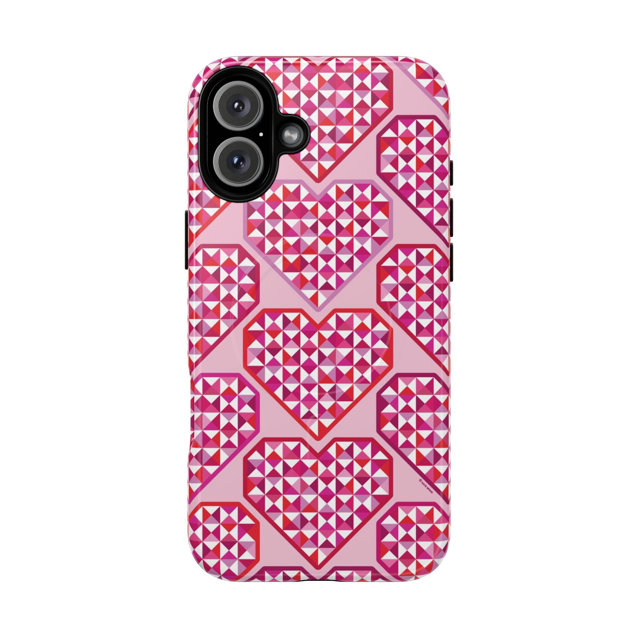 Pink Pyramid Heart MagSafe iPhone Case