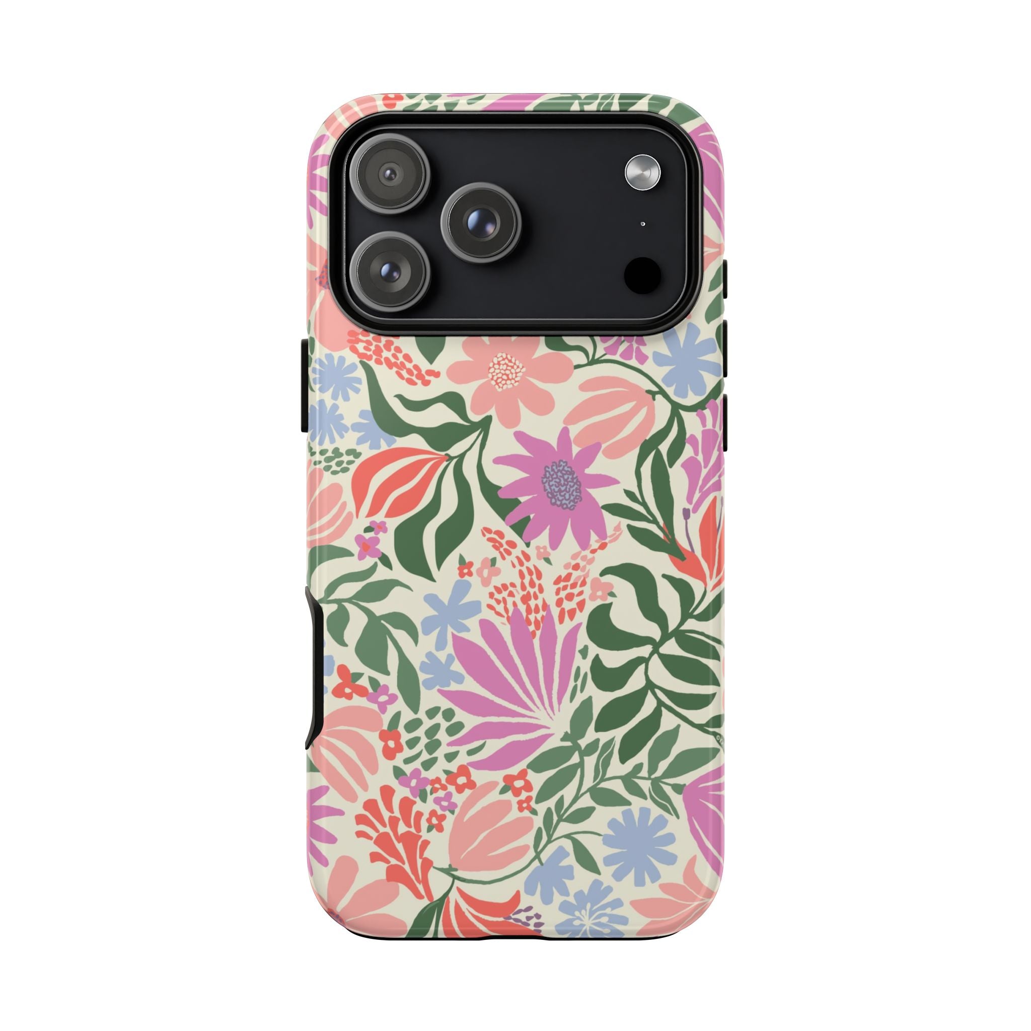 Botanica Pastel Tough iPhone 17 Pro Max Case – Glossy | blush, lavender, sage pastel botanical wildflower print