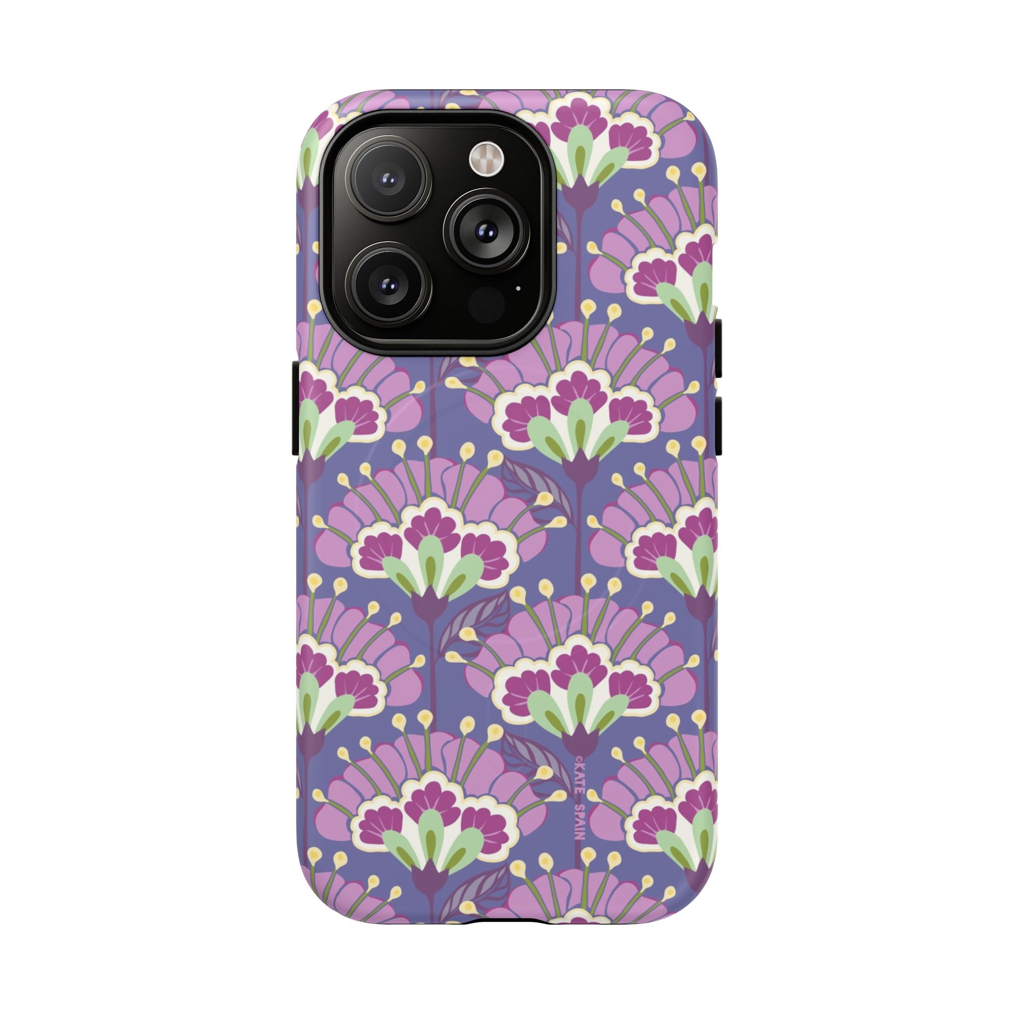 Lantern Flower MagSafe iPhone 14 Pro Case – Matte | periwinkle, purple, mauve, sage botanical lantern floral print
