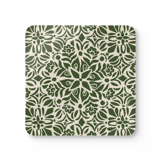 Kerala Green Cork Coaster Set