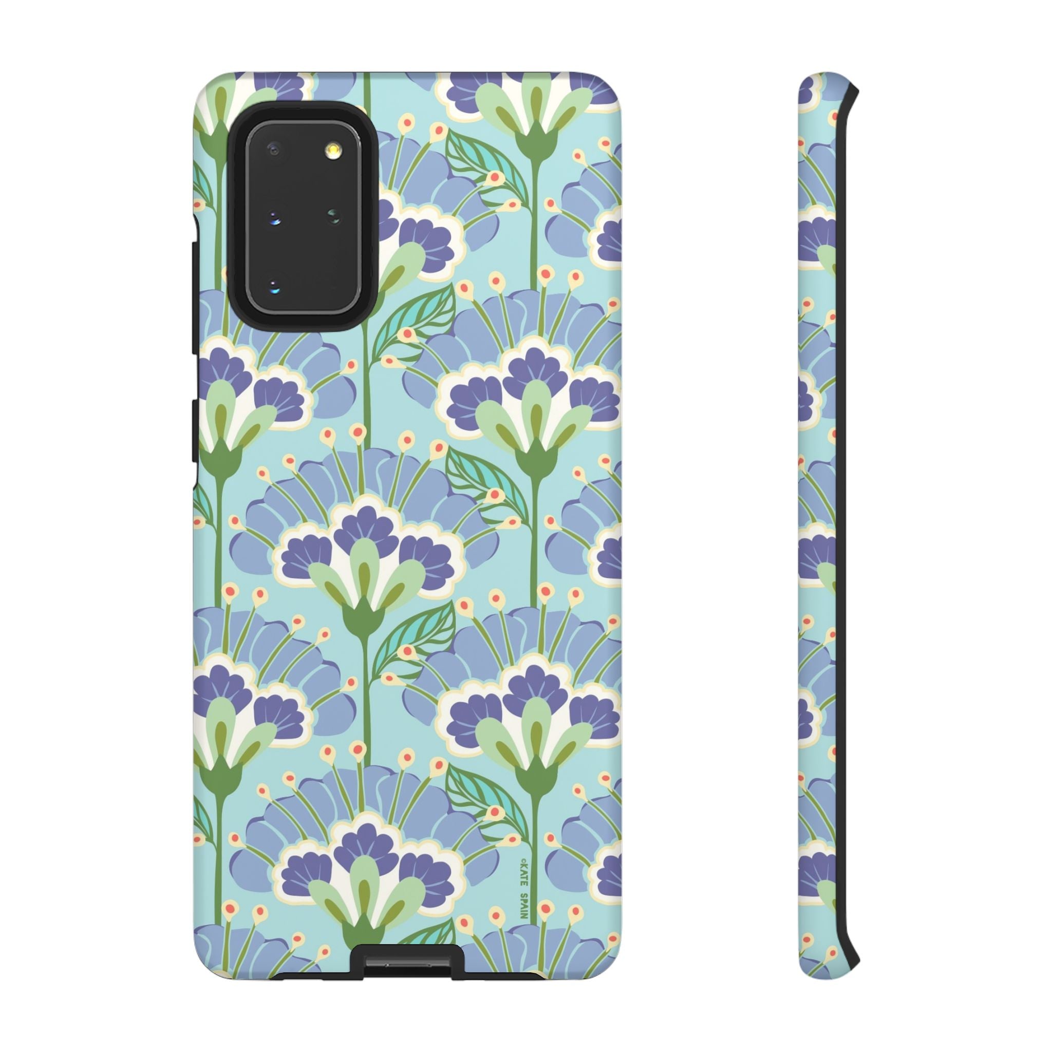 Lantern Flower Samsung Galaxy S20+ Case – Matte | light blue, lavender, lime green floral print