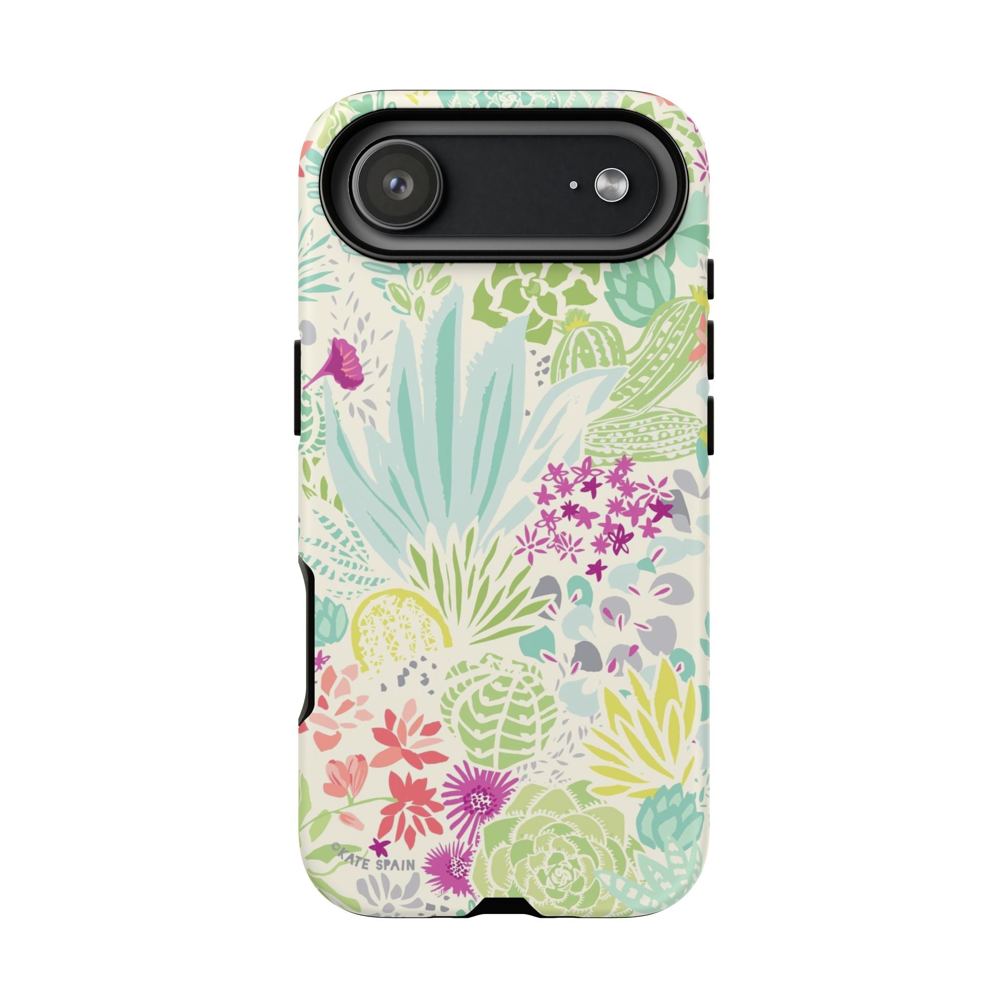 Canyon Tough iPhone 17 Air Case – Matte | cream, sage, aqua, mauve, fuschia botanical succulent print
