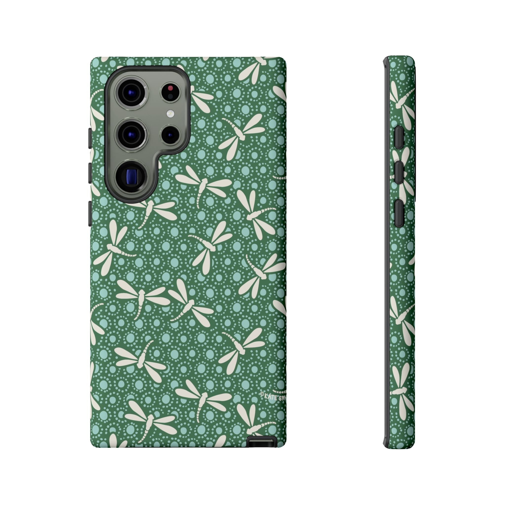 Dragonfly Samsung Galaxy S23 Ultra Case – Matte | jade green, aqua, cream dragonfly print 