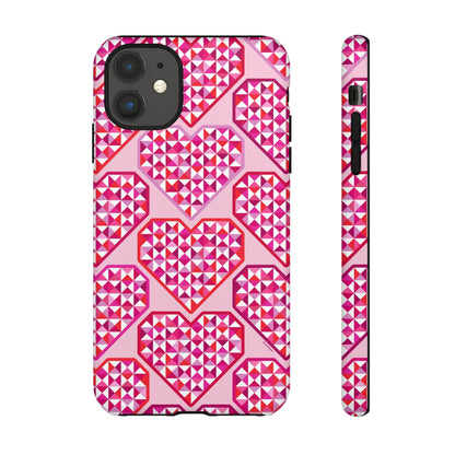 Pink Pyramid Heart iPhone Tough Case