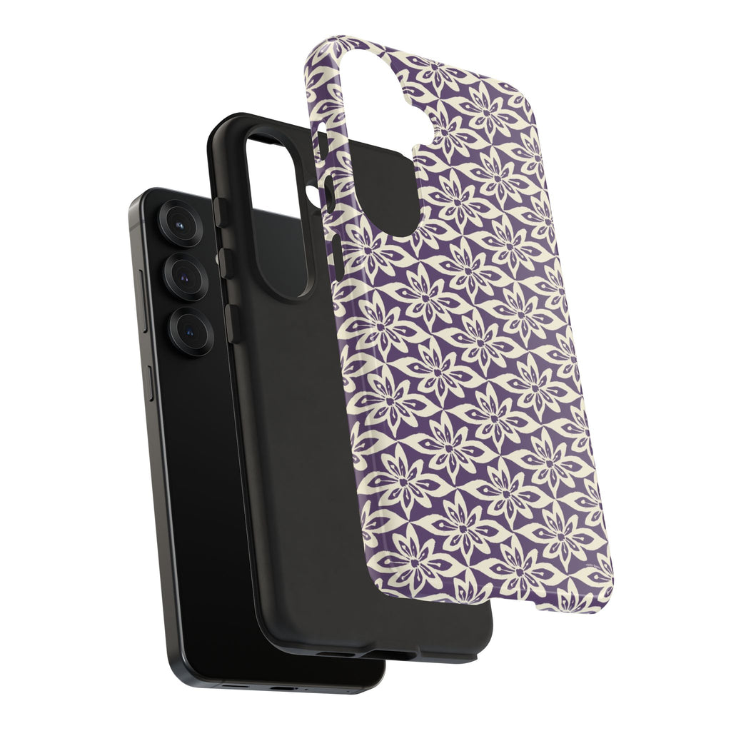 Lily Plum Samsung Galaxy S25 Glossy case — dual-layer construction detail — tough botanical phone case by Kate Spain