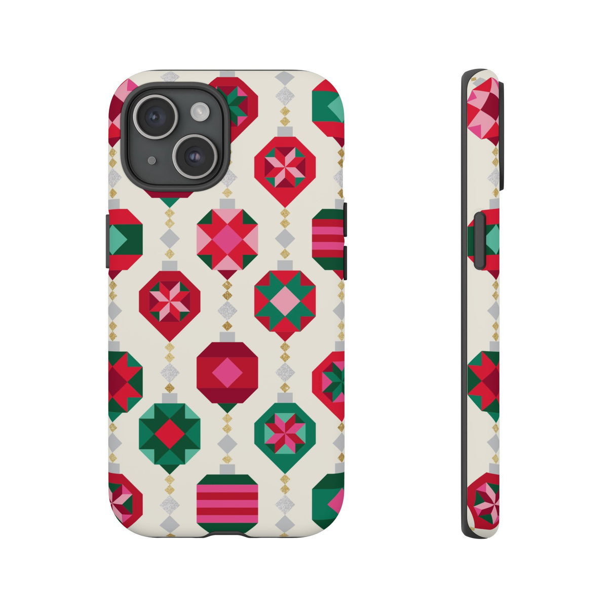 Felicity Ornaments Tough iPhone 15 Case – Matte | holiday ornament print