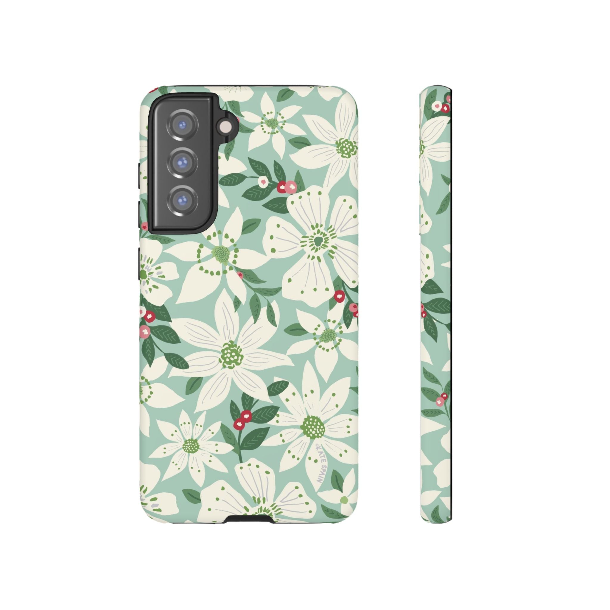 Gardenia Samsung Galaxy S21 FE Case – Matte | white, cream, green gardenia botanical print