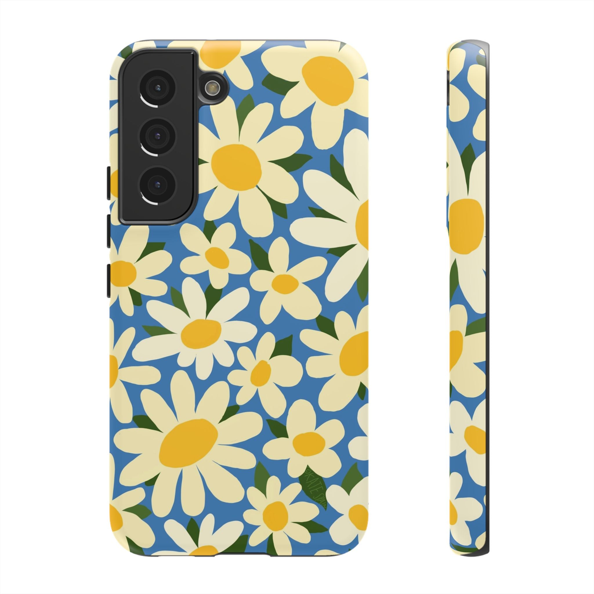 Luxury Shasta Samsung Galaxy S22 Case – Matte | blue, yellow, white daisy floral print