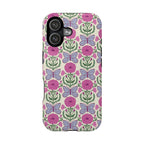 Butterfly MagSafe iPhone 17 Case – Glossy | cream, magenta, periwinkle butterfly floral print