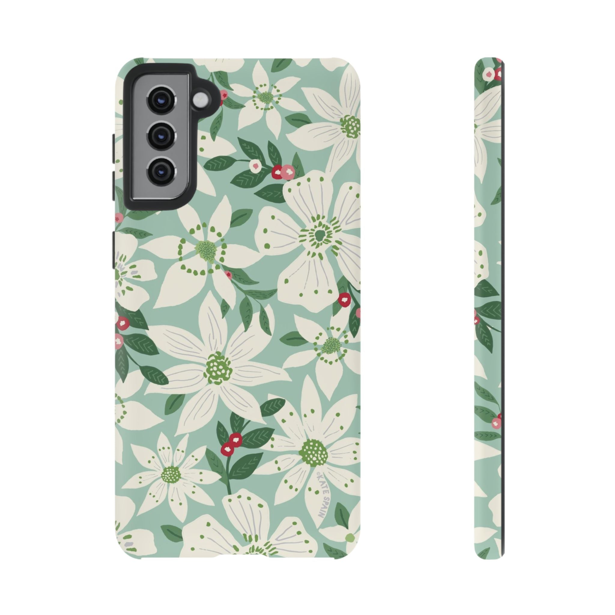Gardenia Samsung Galaxy S21 Plus Case – Matte | white, cream, green gardenia botanical print