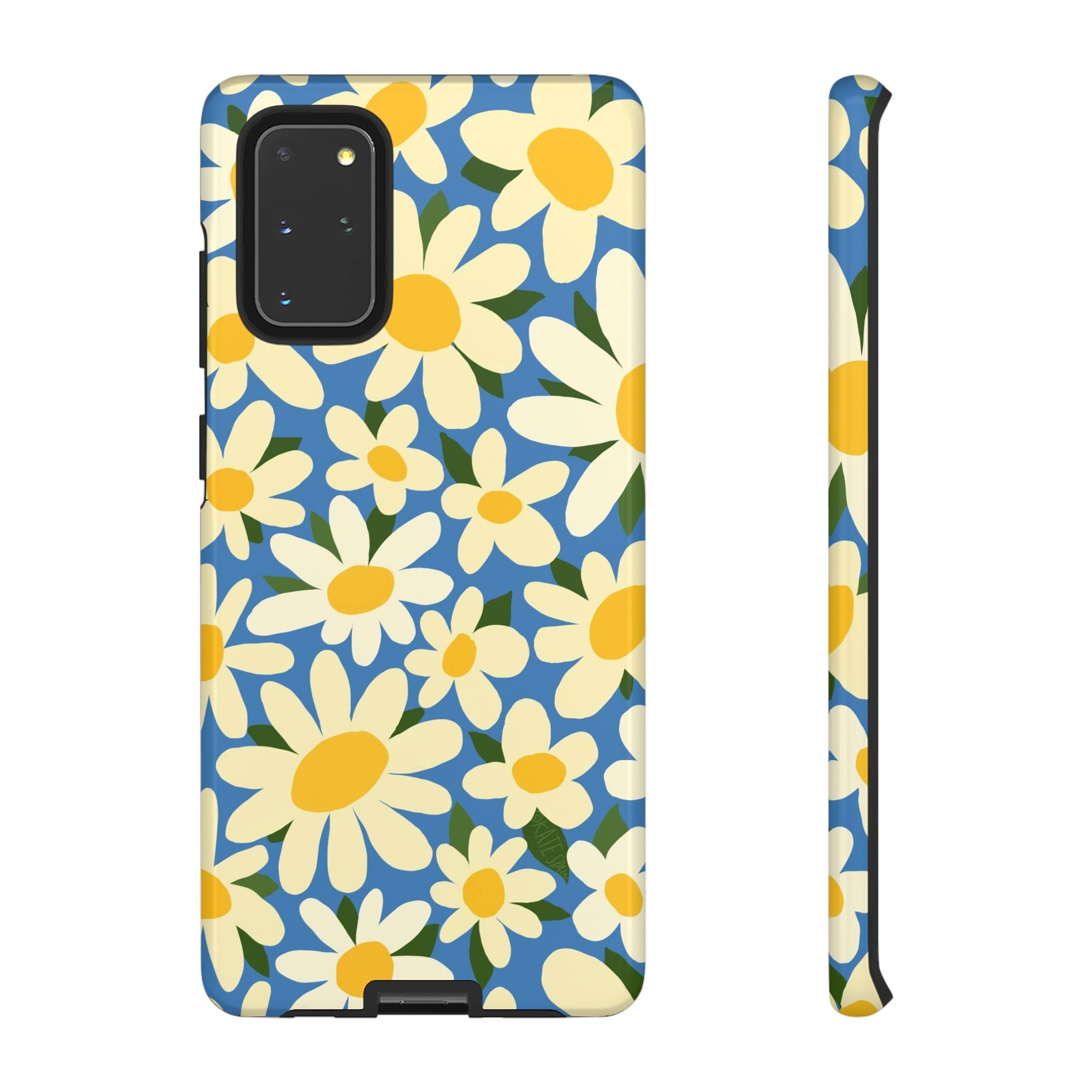 Luxury Shasta Samsung Galaxy S20+ Case – Glossy | blue, yellow, white daisy floral print