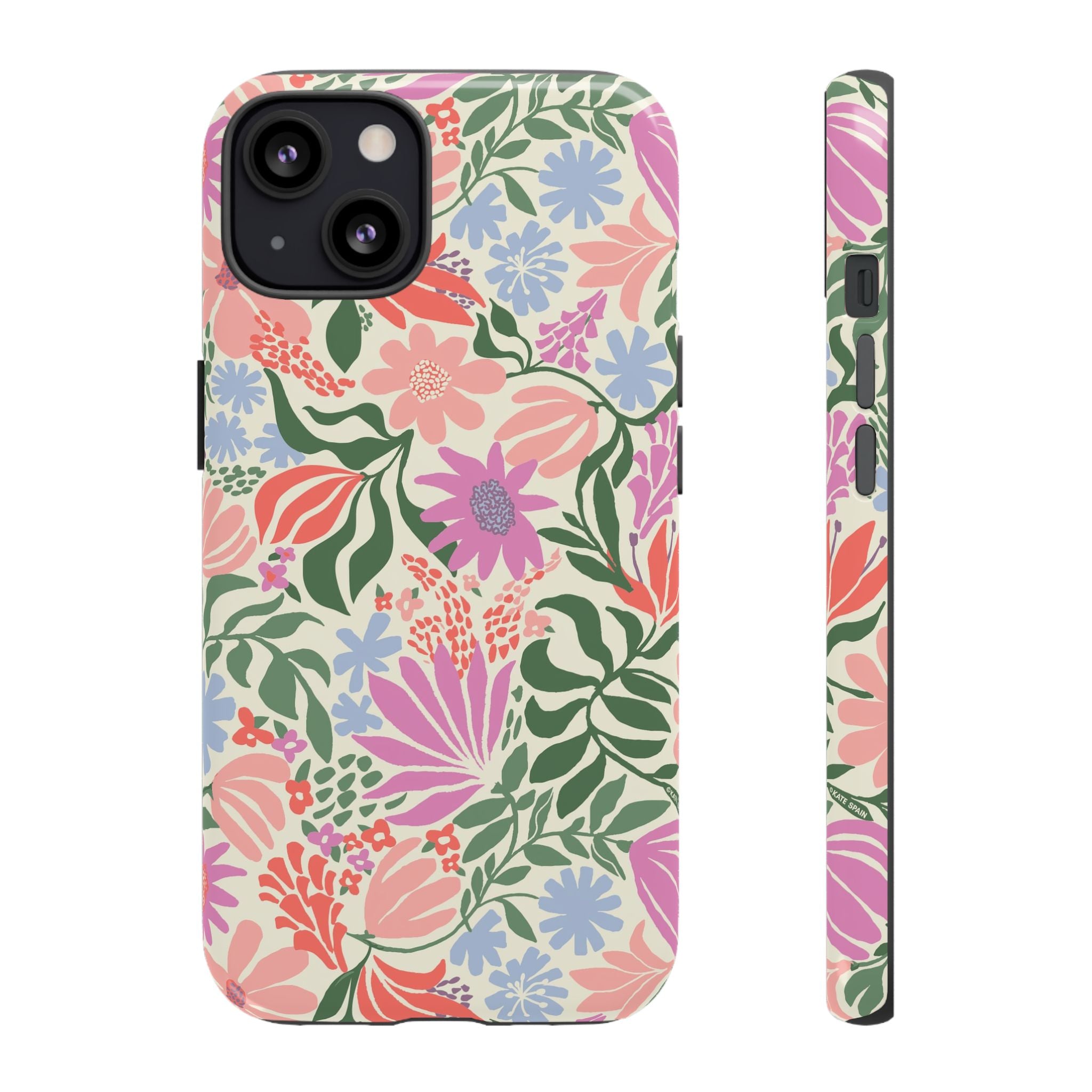 Botanica Pastel Tough iPhone 13 Case – Matte | blush, lavender, sage pastel botanical wildflower print