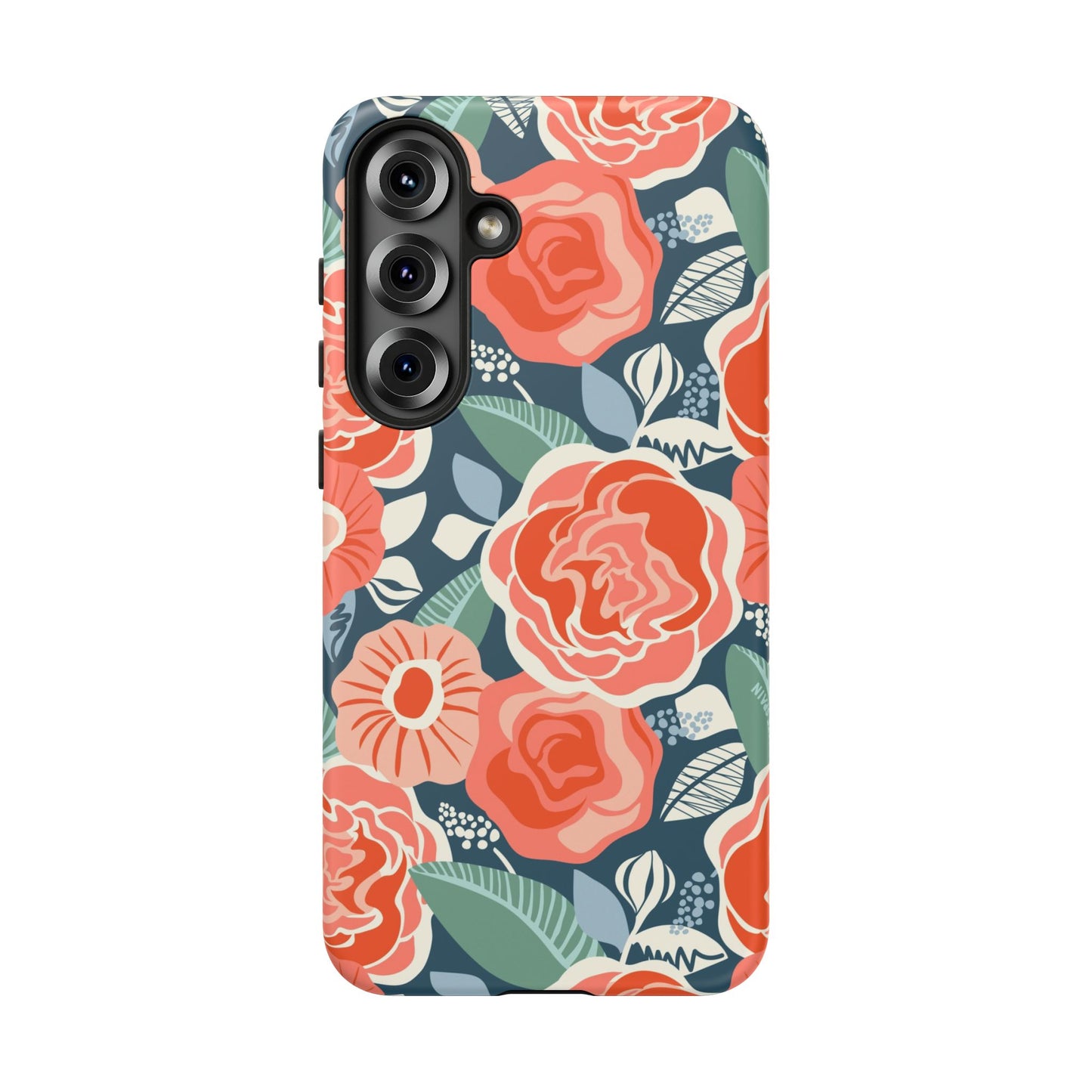 Tea Rose Navy Samsung Galaxy Tough Case