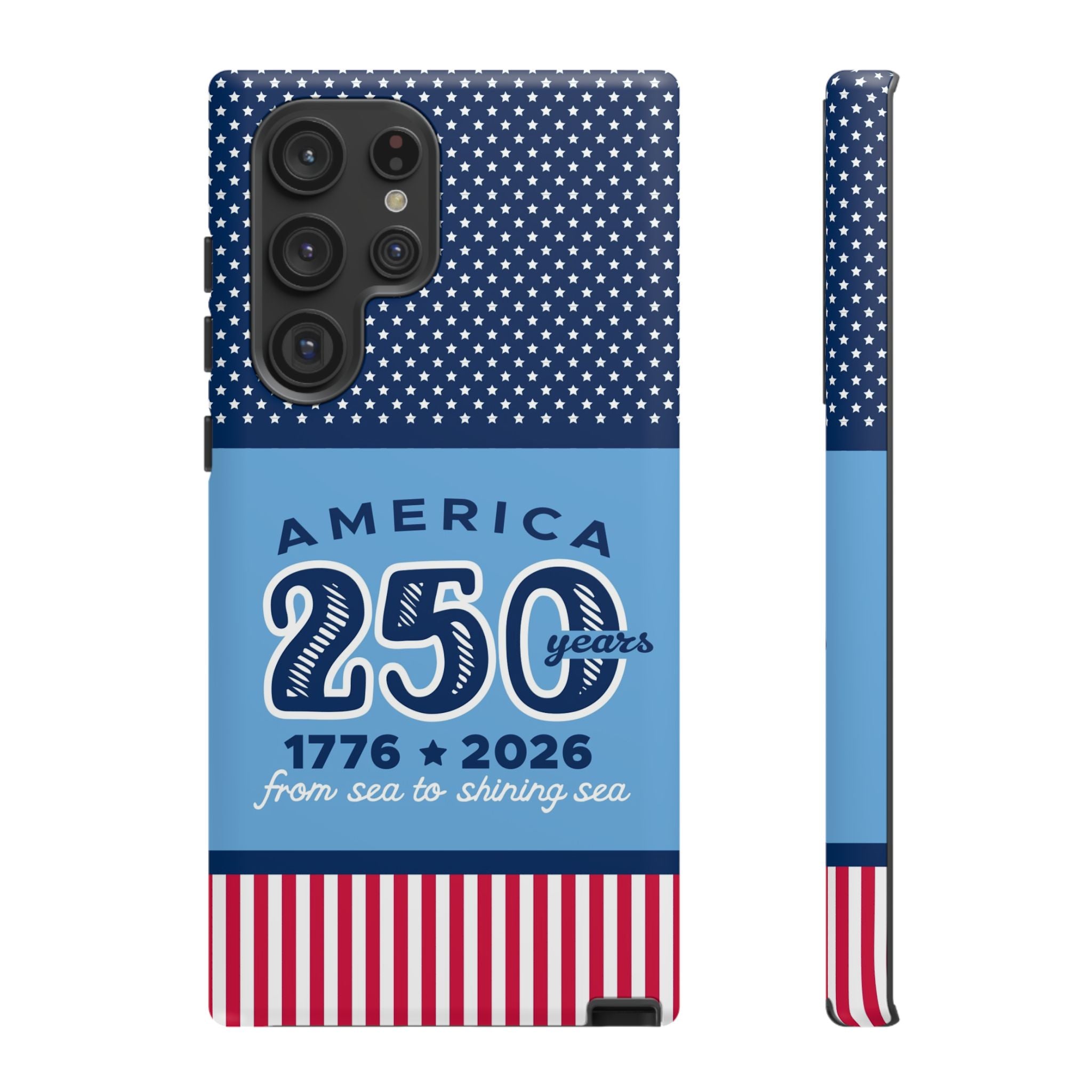 Sea to Shining Sea Samsung Galaxy S21 Ultra Case – Glossy | angled side view showing camera cutout and slim fit