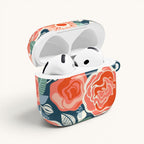 Tea Rose Navy AirPods Case