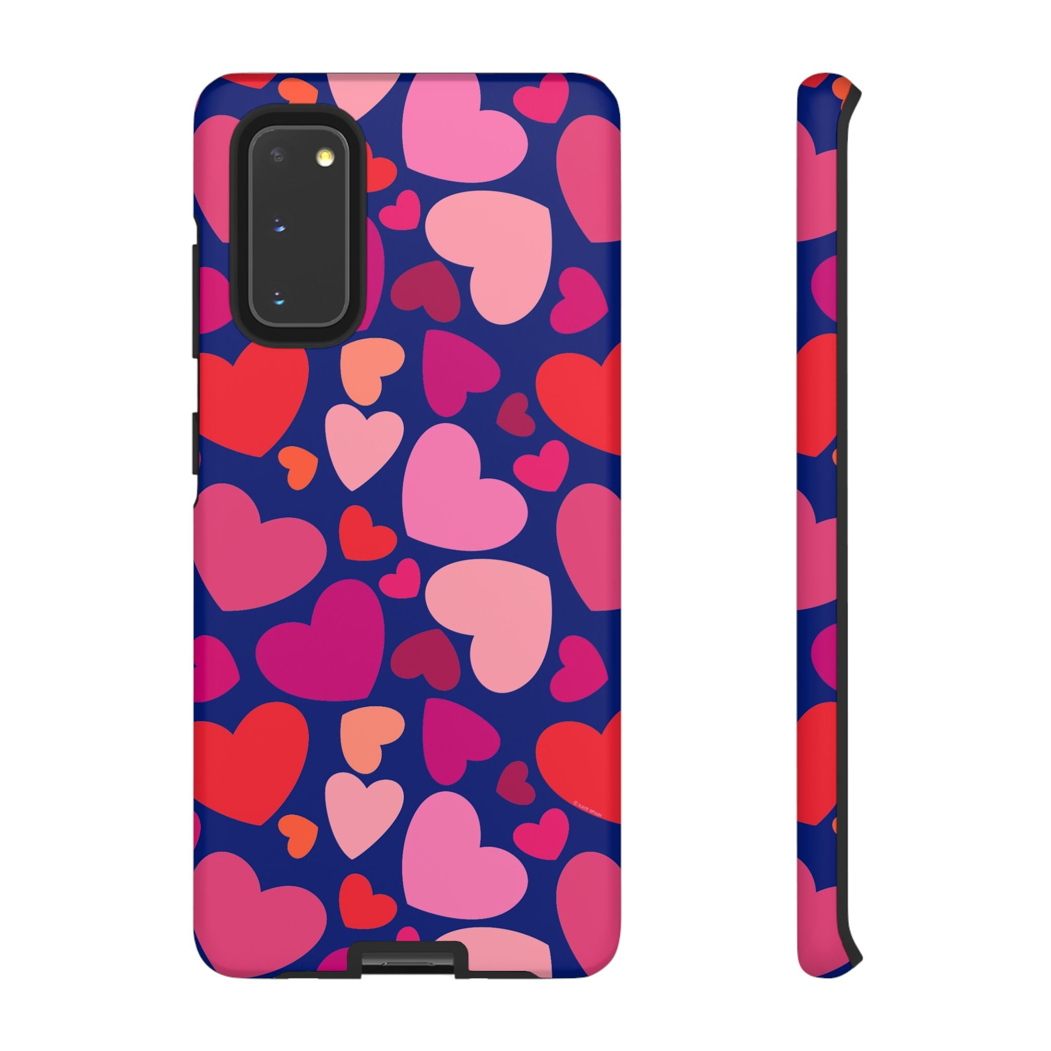 Hearts Samsung Galaxy S20 Case – Matte | navy, pink, blush, red heart print