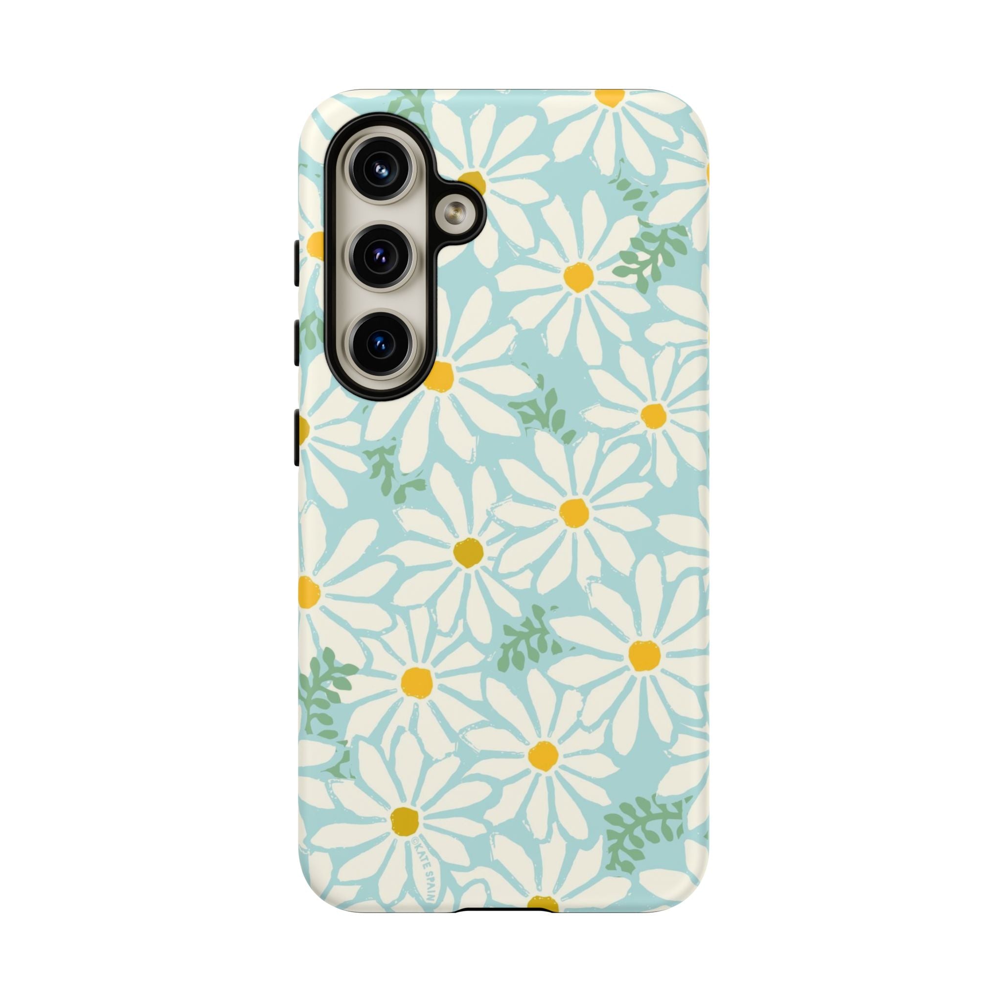 Luxury Daisies Samsung Galaxy S24 Case – Matte | white, yellow, aqua daisy floral print