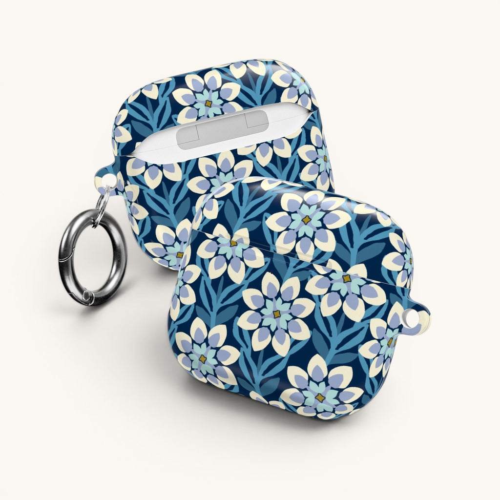 Modern Dahlia Navy AirPods Case