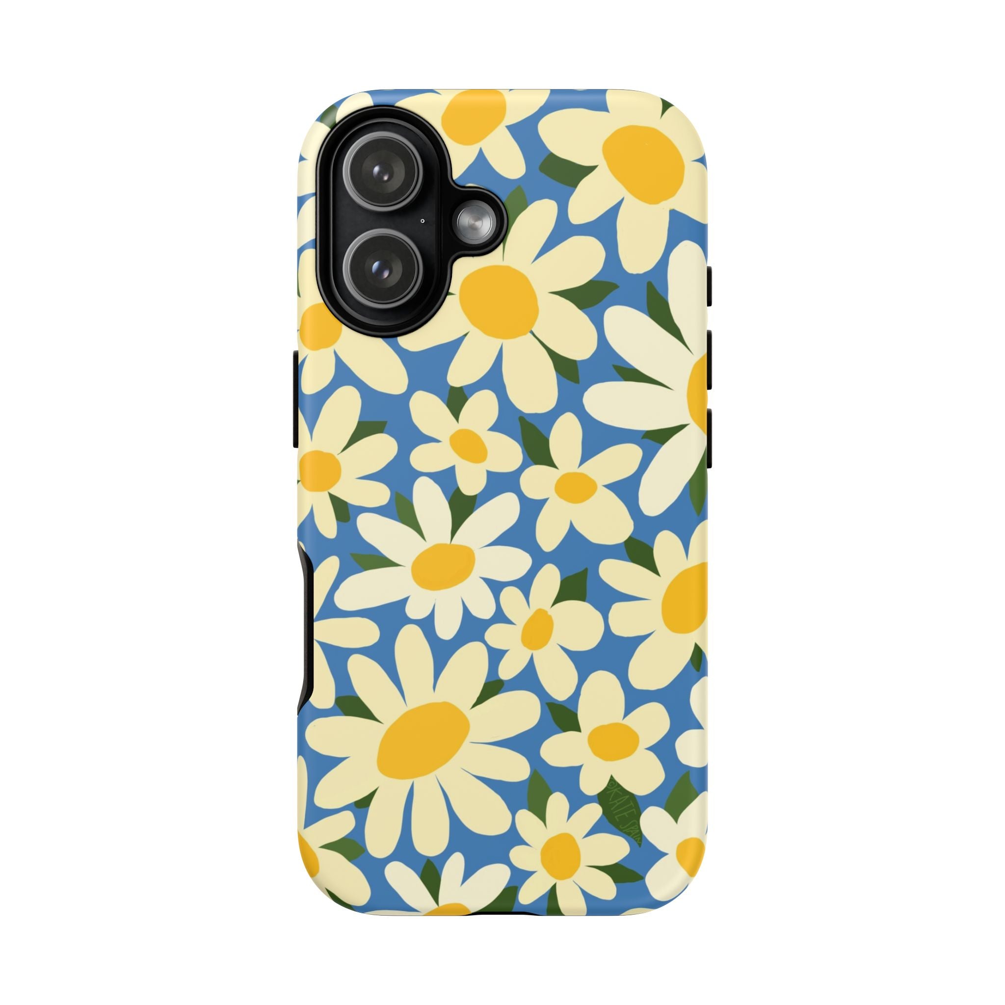 Shasta Daisy Tough iPhone 17 Case – Matte | blue, cream, yellow daisy floral print