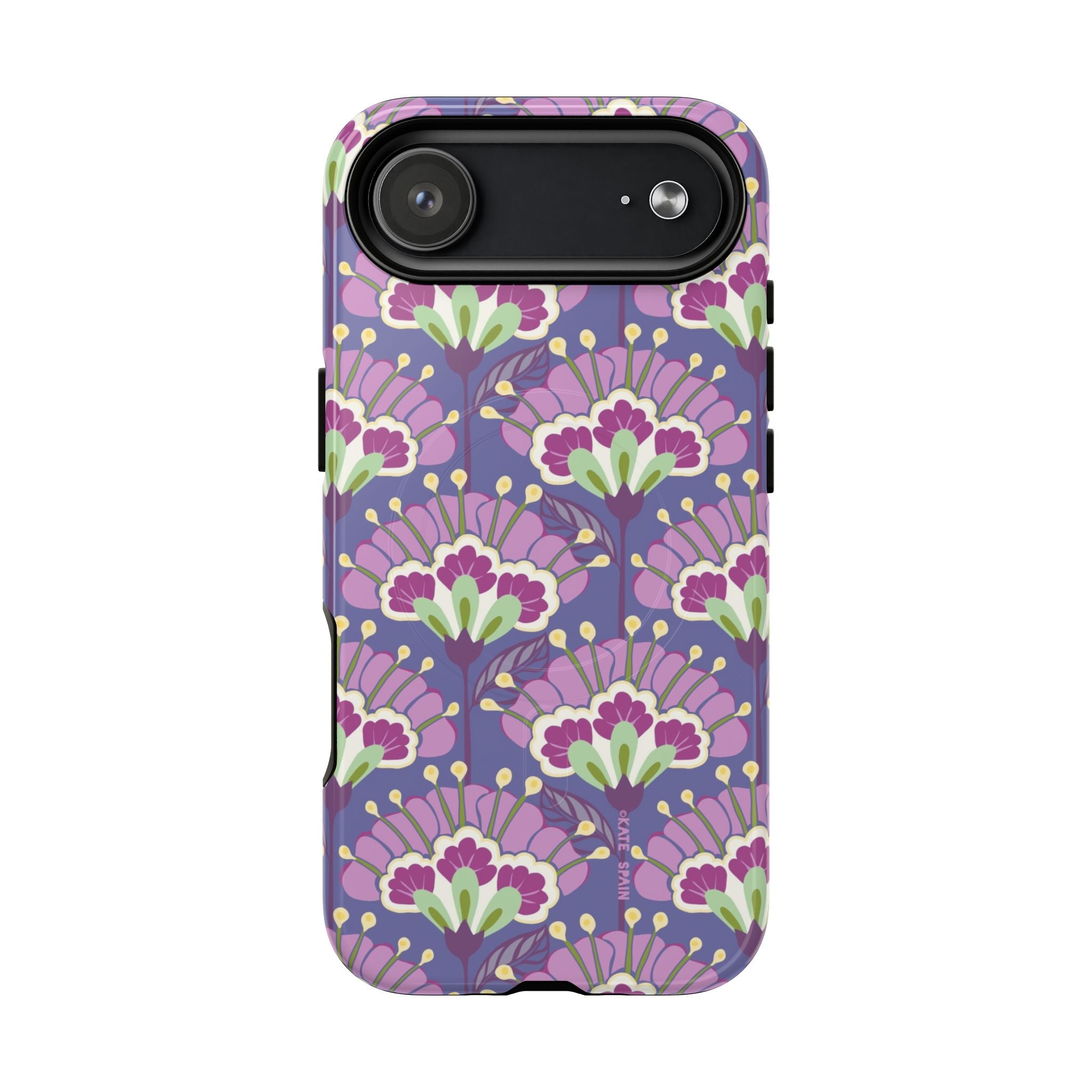 Lantern Flower MagSafe iPhone 17 Air Case – Glossy | periwinkle, purple, mauve, sage botanical lantern floral print