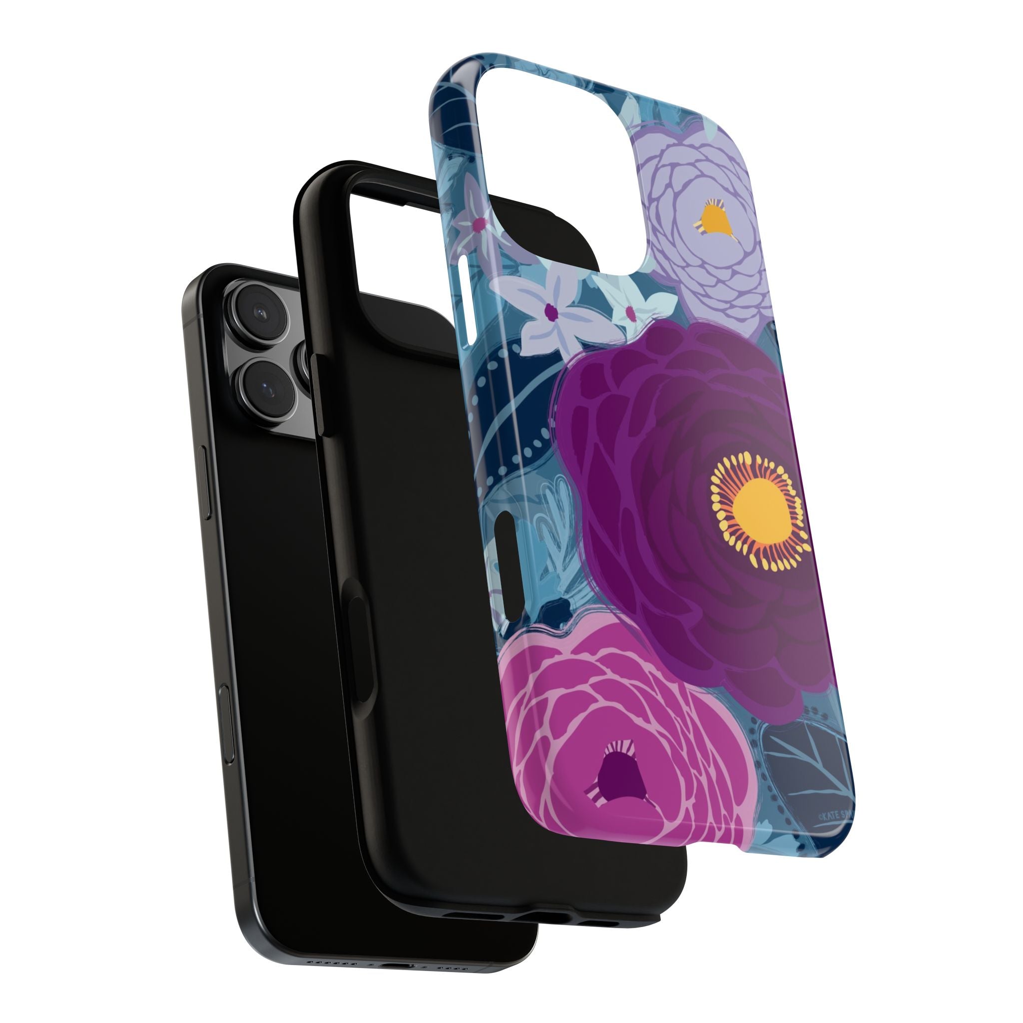 Bloomerie Tough iPhone 16 Pro Max Case – exploded side view showing dual-layer construction