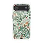 Juniper Tough iPhone 17 Air Case – Glossy | cream, green, red botanical woodland print