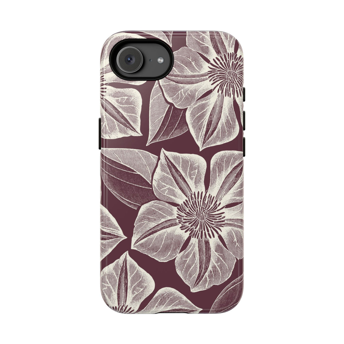Vintage Bloom Burgundy iPhone Case