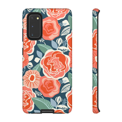 Tea Rose Navy Samsung Galaxy Tough Case