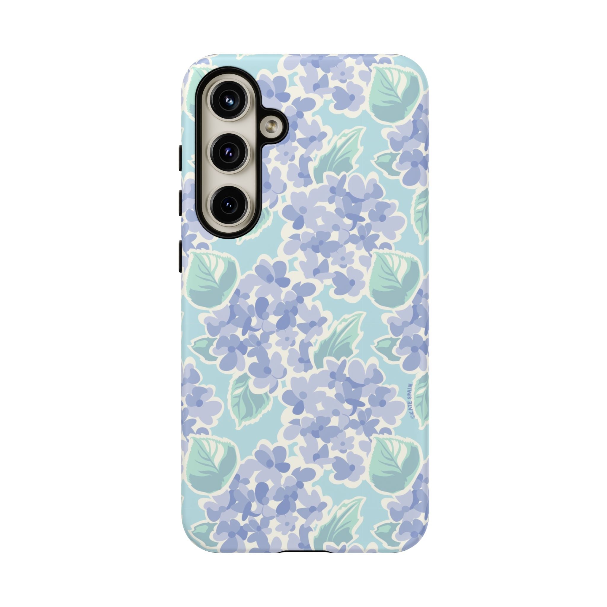 Luxury Nantucket Hydrangea Samsung Galaxy S24 Plus Case – Matte | white, lavender, mint watercolor hydrangea print