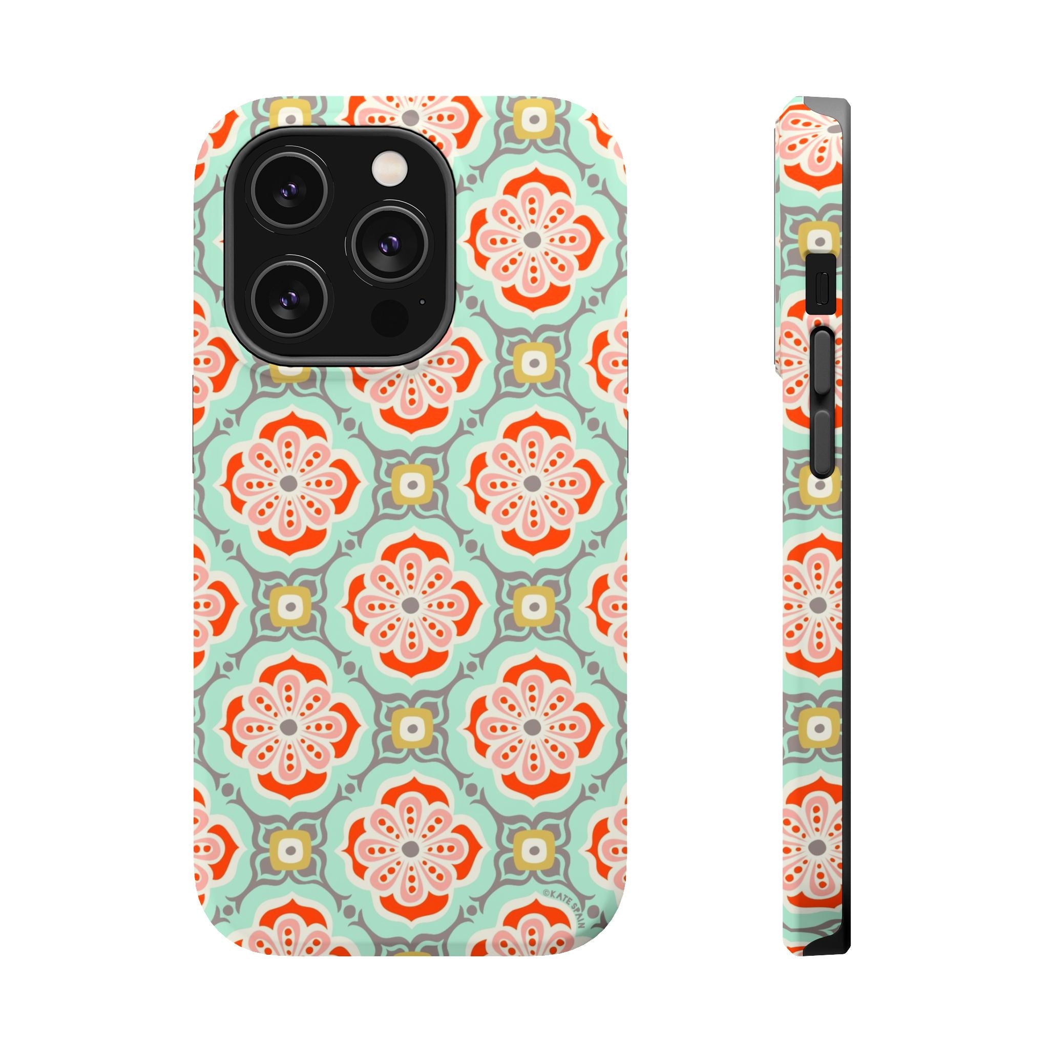 iPhone 14 Pro magnetic tough case featuring Alhambra pattern in matte