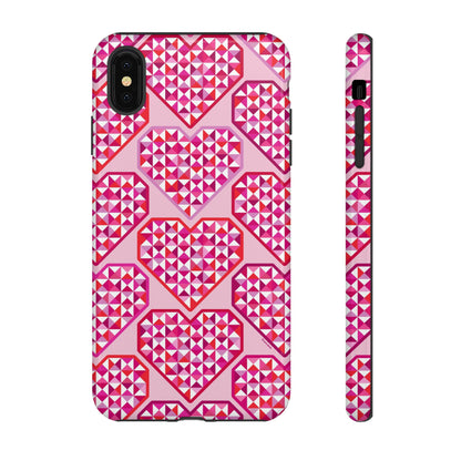 Pink Pyramid Heart iPhone Tough Case