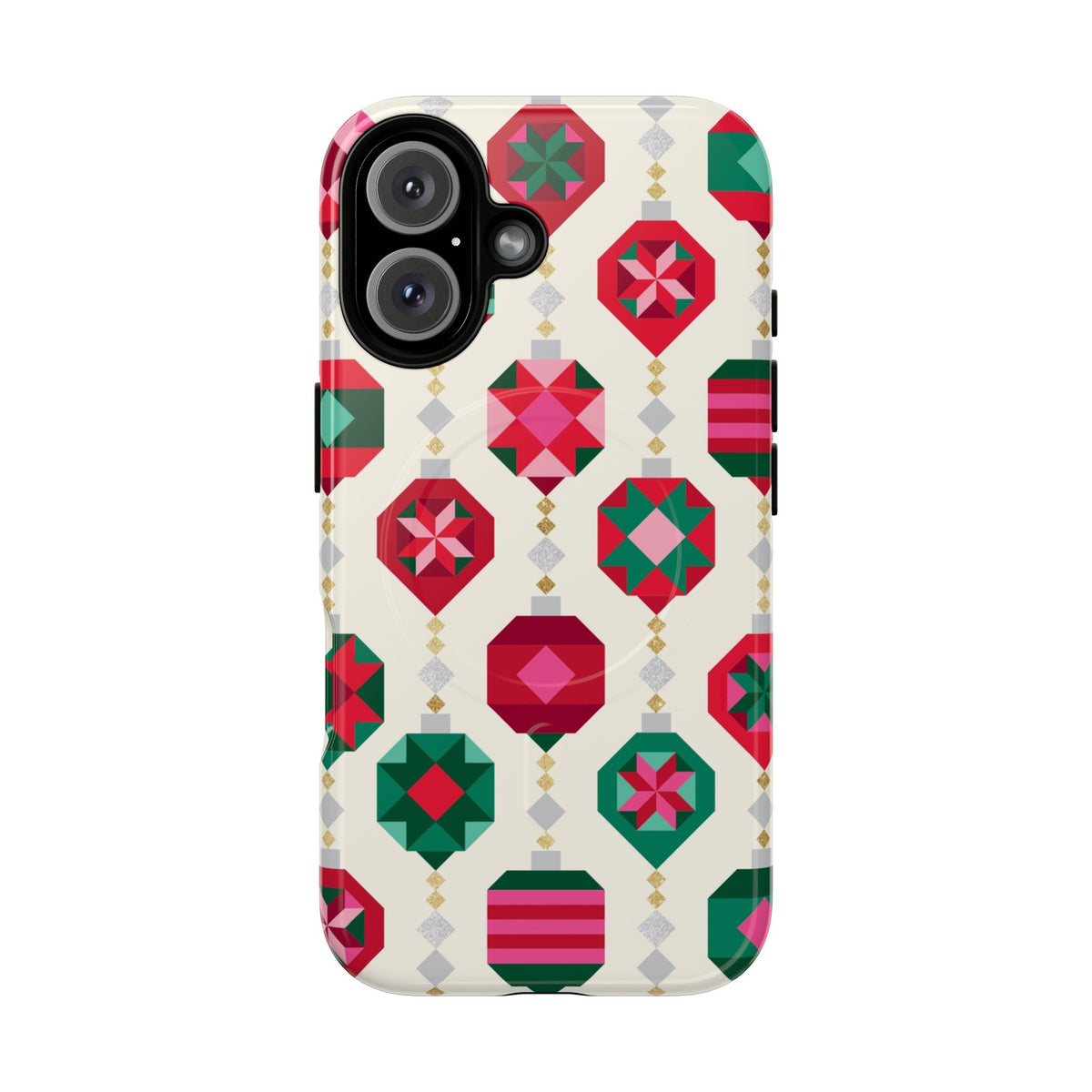 Felicity Ornaments MagSafe iPhone 16 Case – Glossy | holiday ornament print