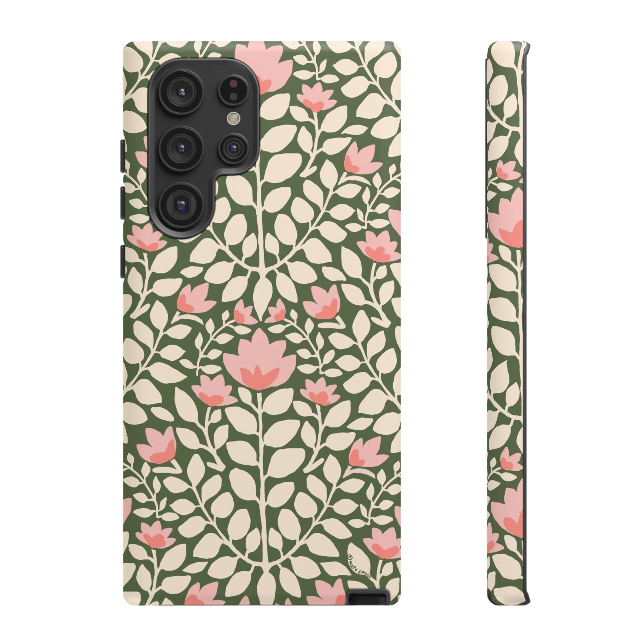 Wild Vines Samsung Galaxy S22 Ultra Case – Matte | green, cream, blush botanical vine floral print