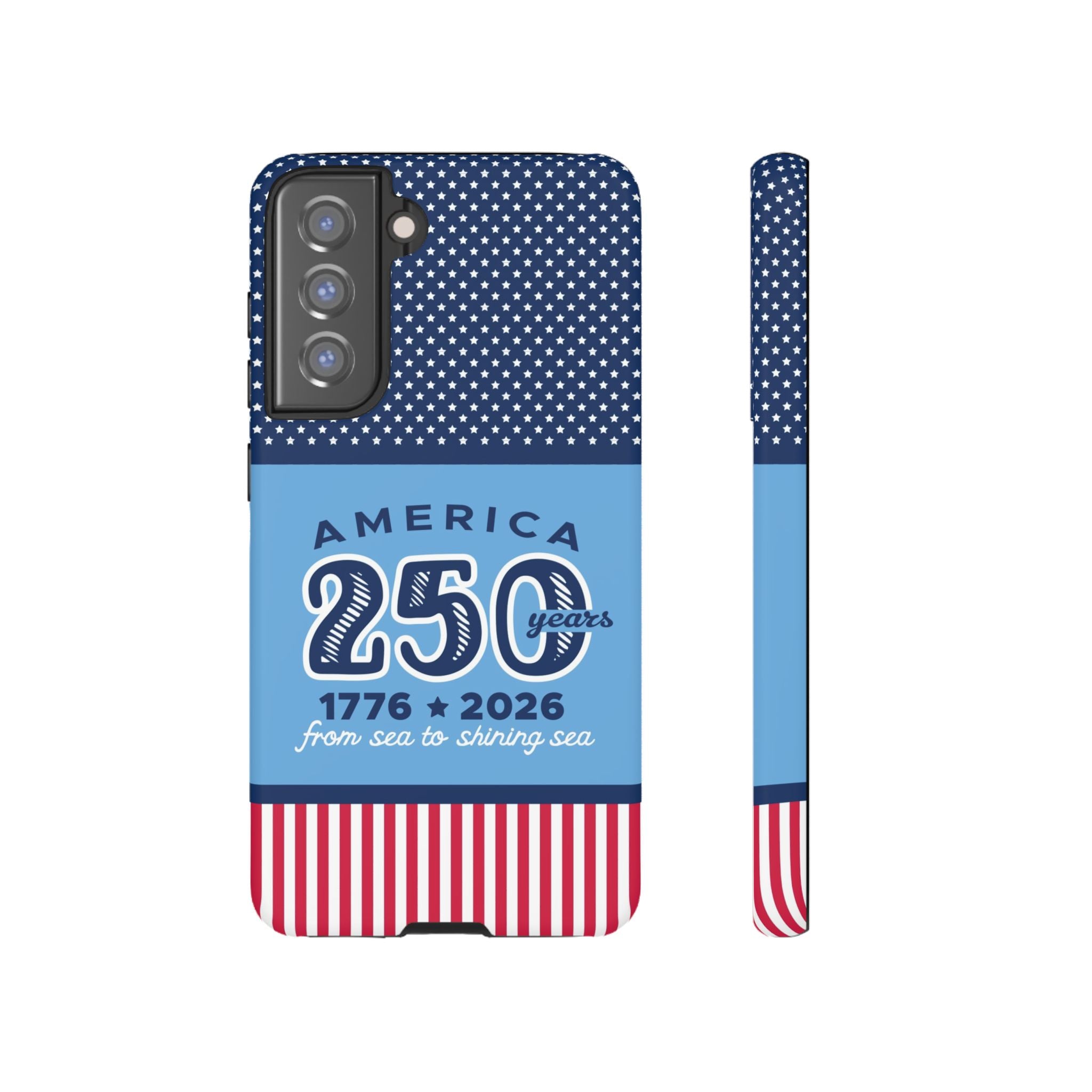 Sea to Shining Sea Samsung Galaxy S21 Case – Matte | angled side view showing camera cutout and slim fit